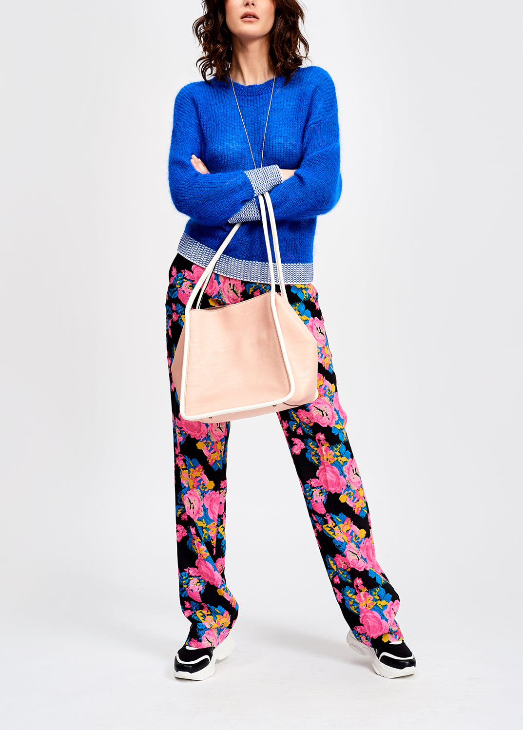 Turquoise summer sweater with contrasting trims RE—SSENTIEL | Essentiel second hand