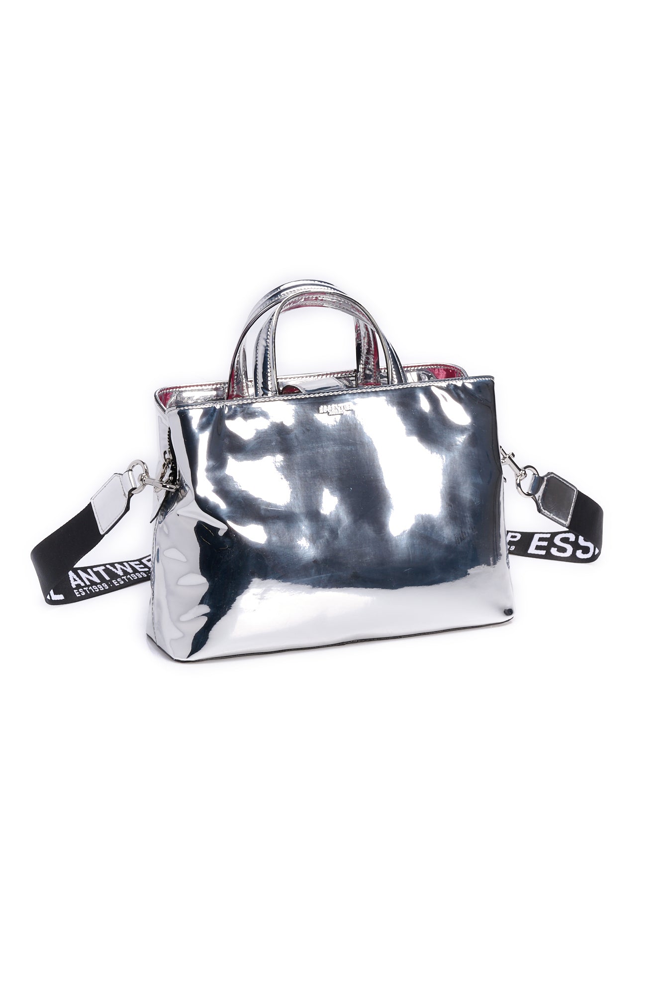Silver mirror-effect shopper bag RE—SSENTIEL | Essentiel second hand