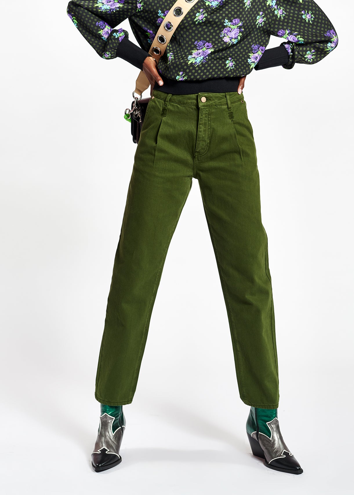 Pine green tapered jeans RE—SSENTIEL | Essentiel second hand