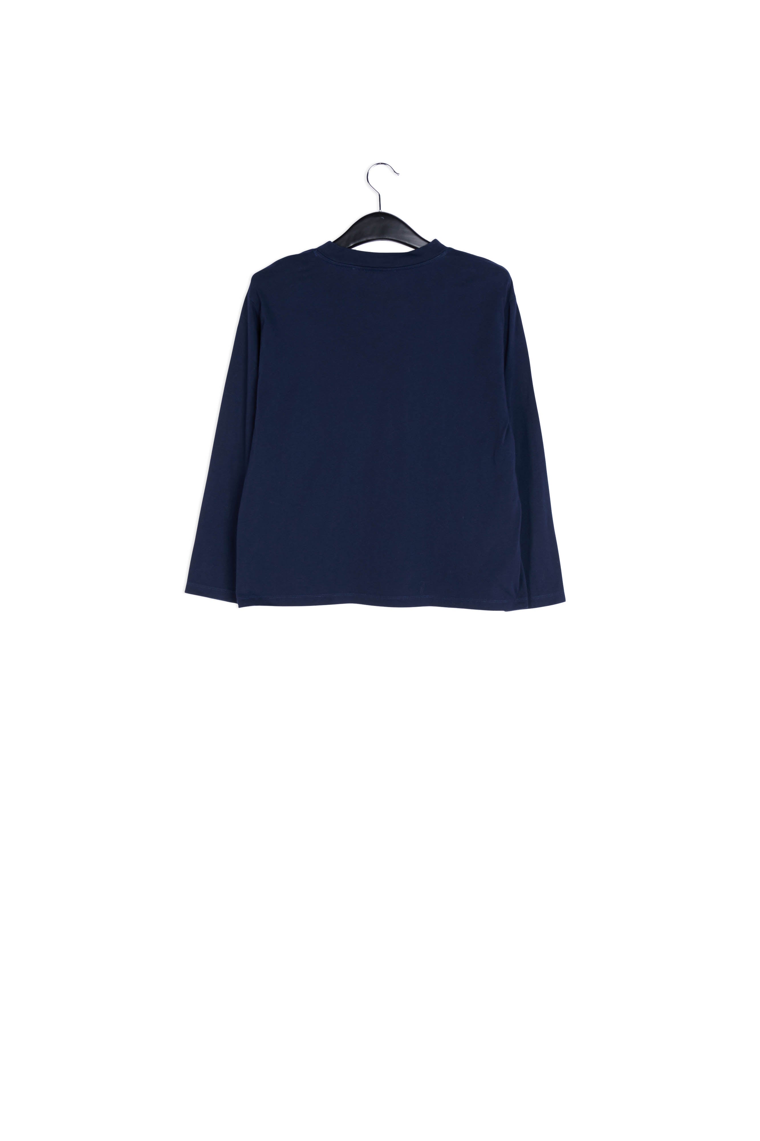 Navy blue organic cotton T-shirt with print RE—SSENTIEL | Essentiel second hand