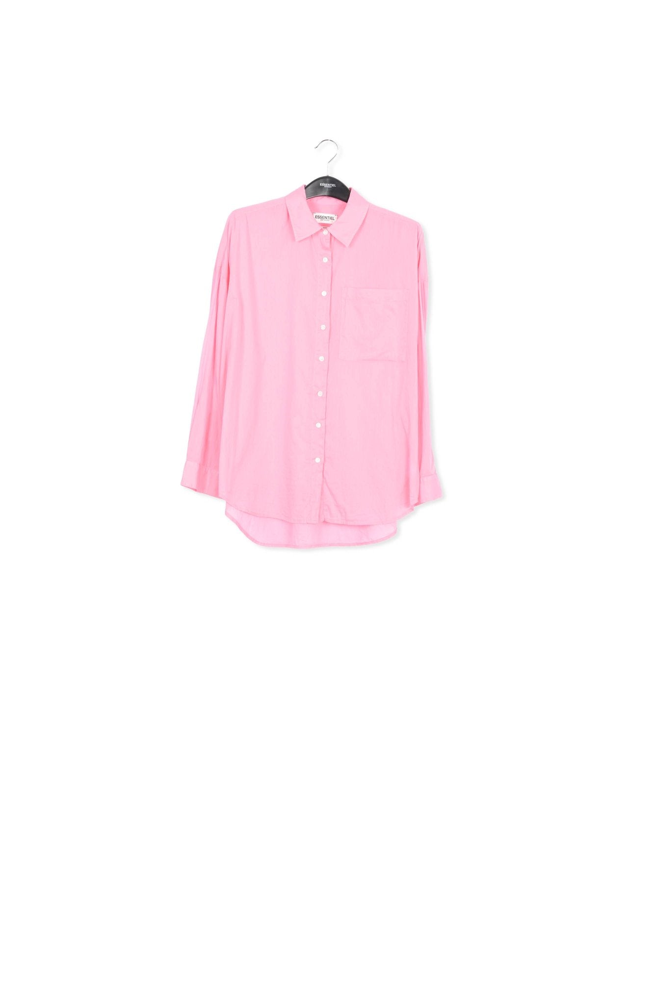 Pink oversized cotton-voile shirt RE—SSENTIEL | Essentiel second hand