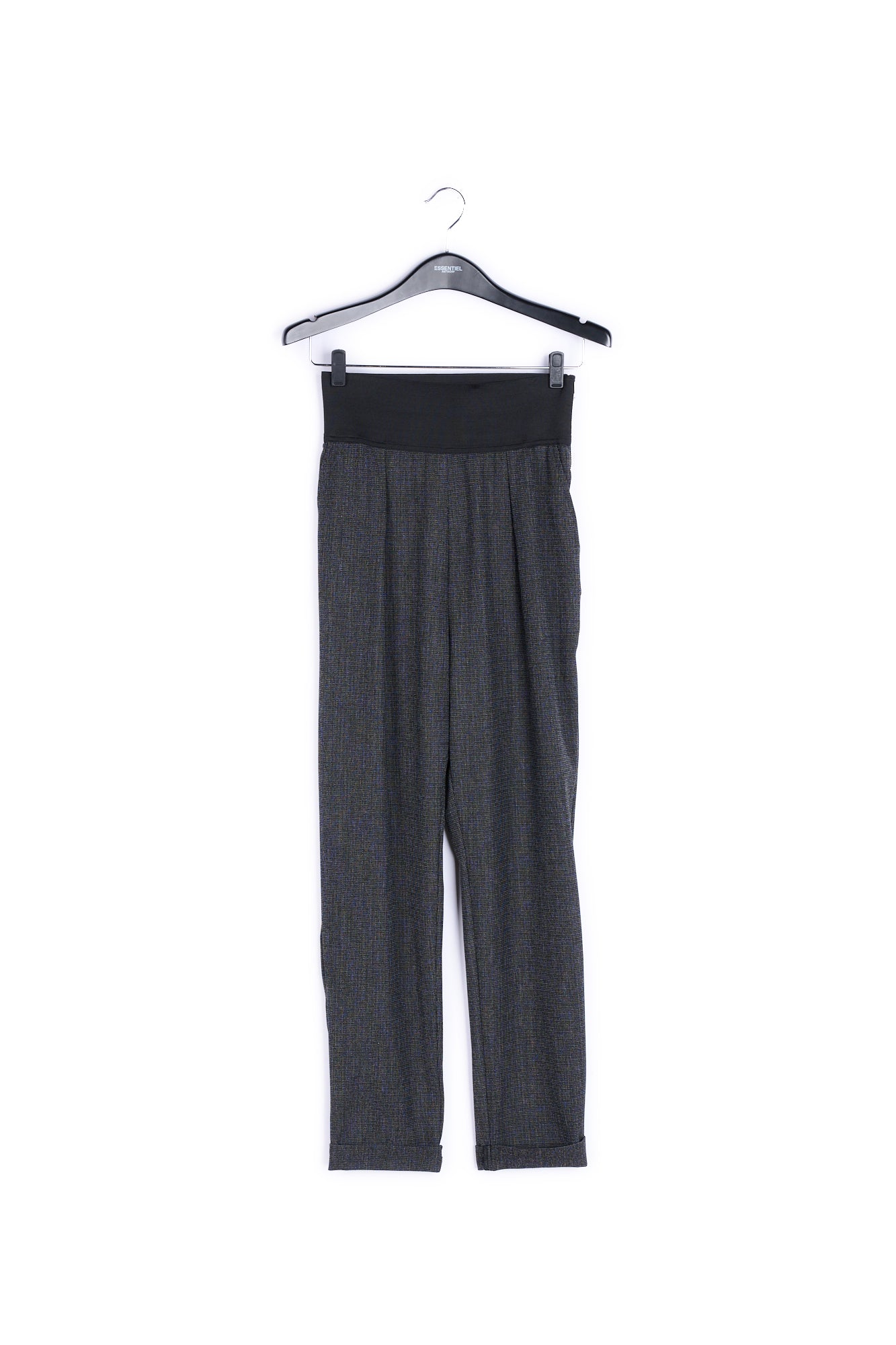 High-waisted black and white tapered pants RE—SSENTIEL | Essentiel second hand