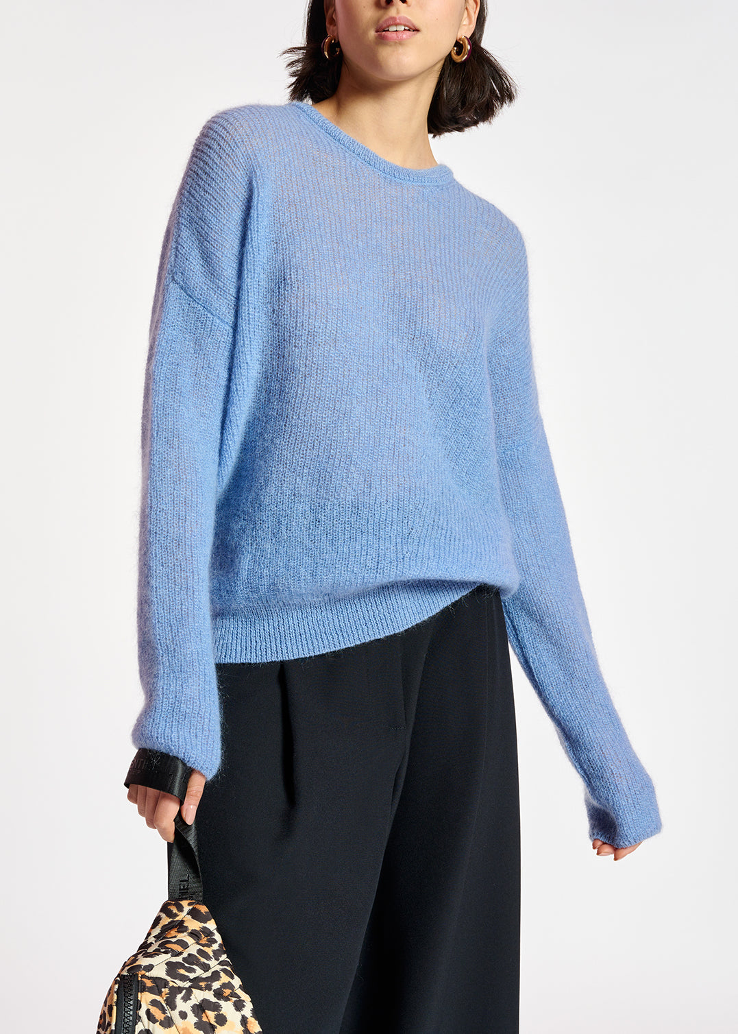 Pull oversize bleu en mohair mélangé RE—SSENTIEL | Essentiel second hand