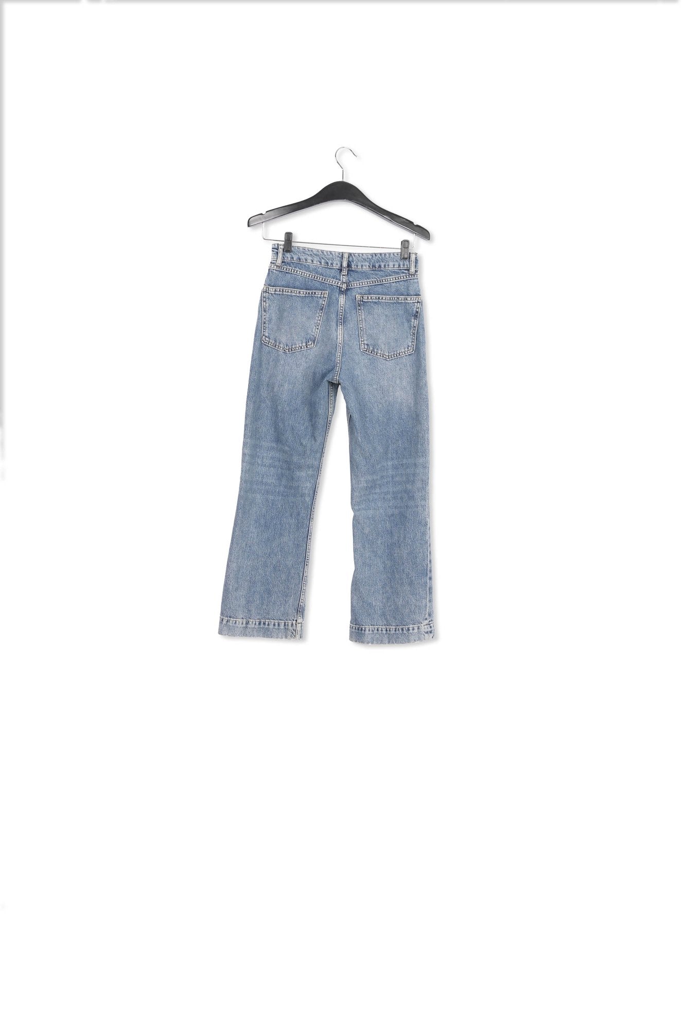 Blue cropped high-rise flared jeans RE—SSENTIEL | Essentiel second hand