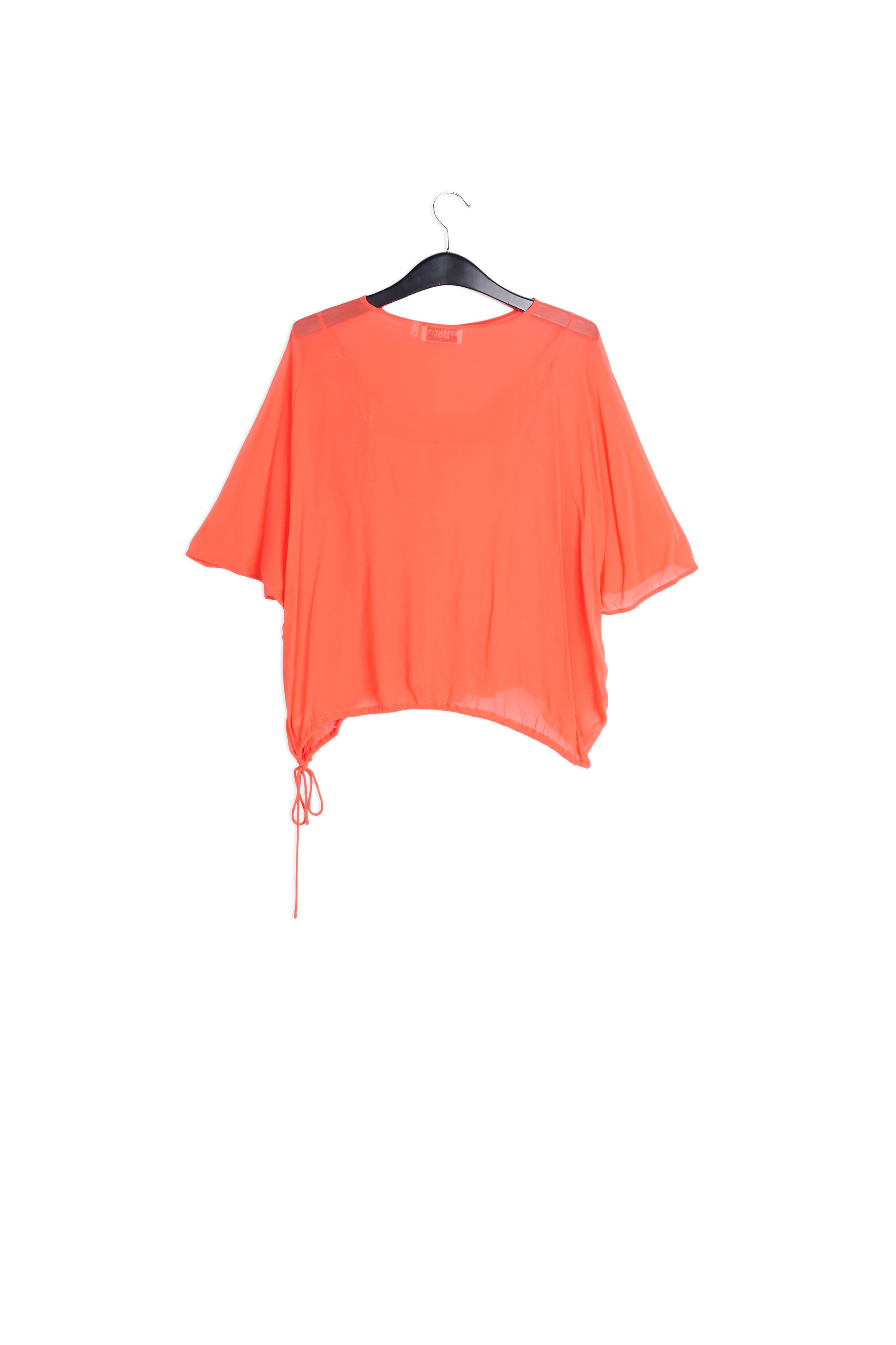 Red voluminous sheer top RE—SSENTIEL | Essentiel second hand