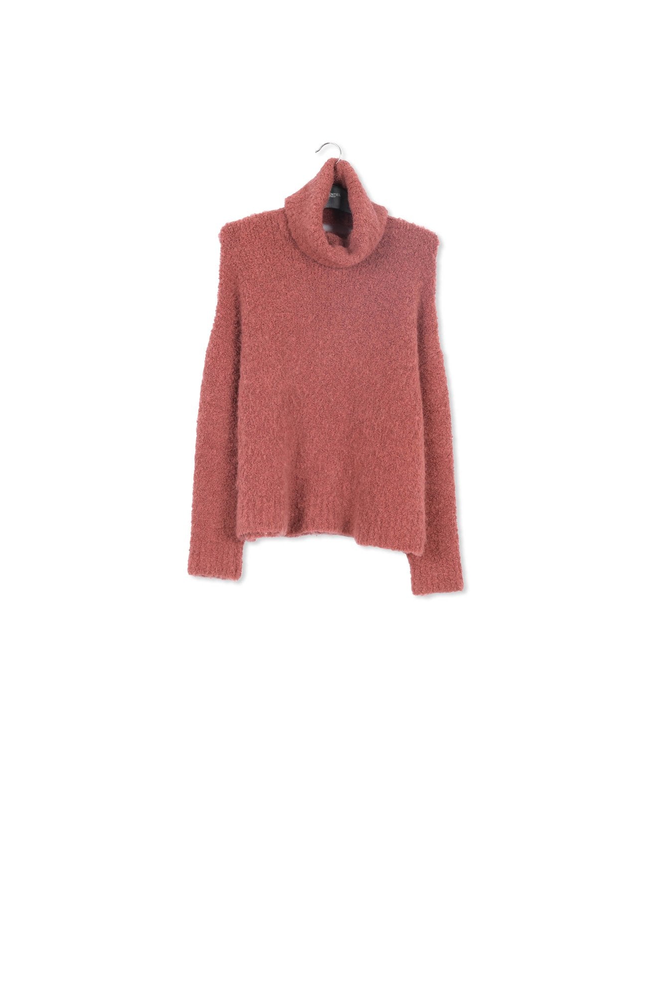 Brown knit sweater with separate collar RE—SSENTIEL | Essentiel second hand