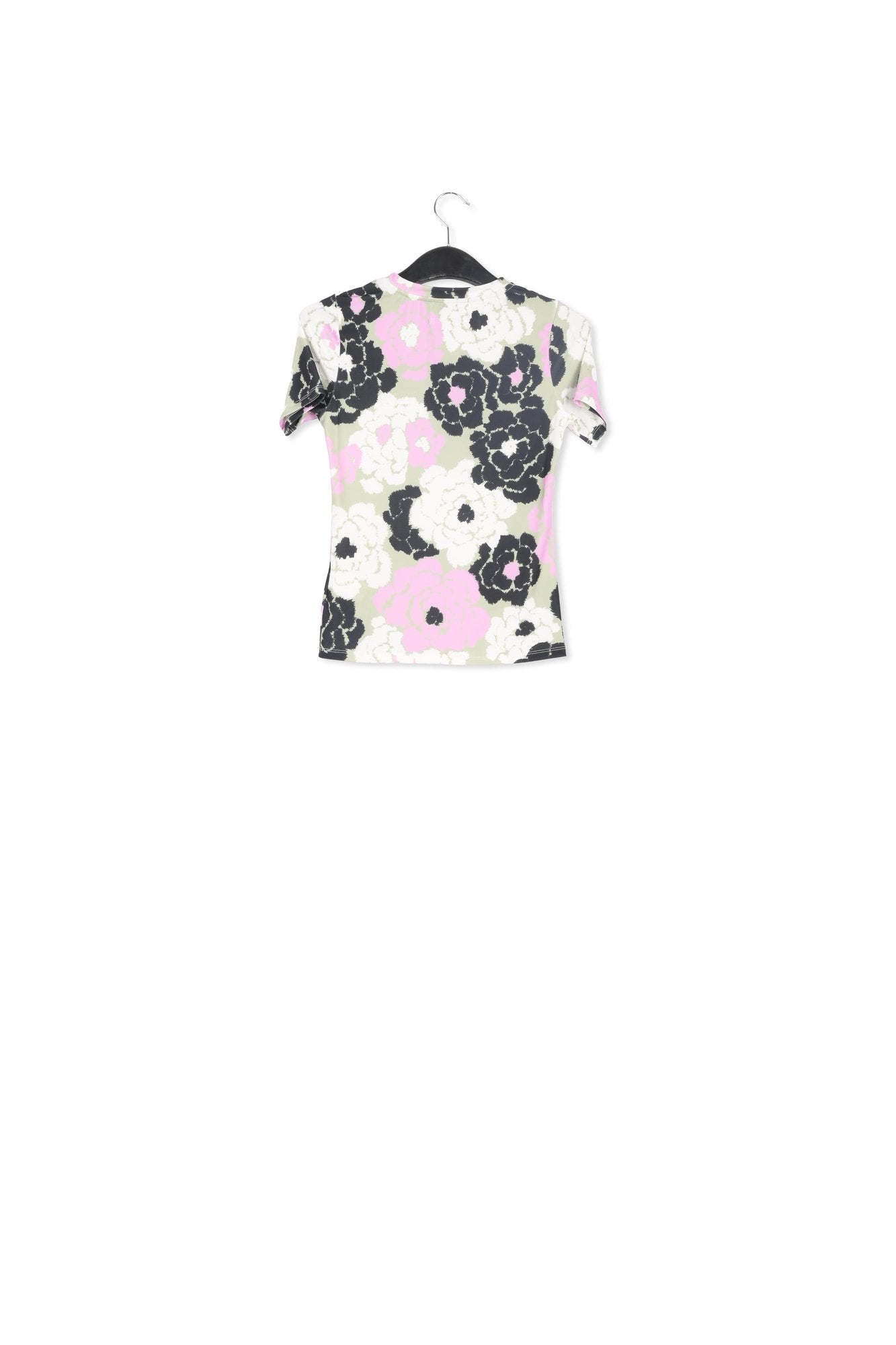 Light khaki, lilac and off-white floral-print T-shirt RE—SSENTIEL | Essentiel second hand