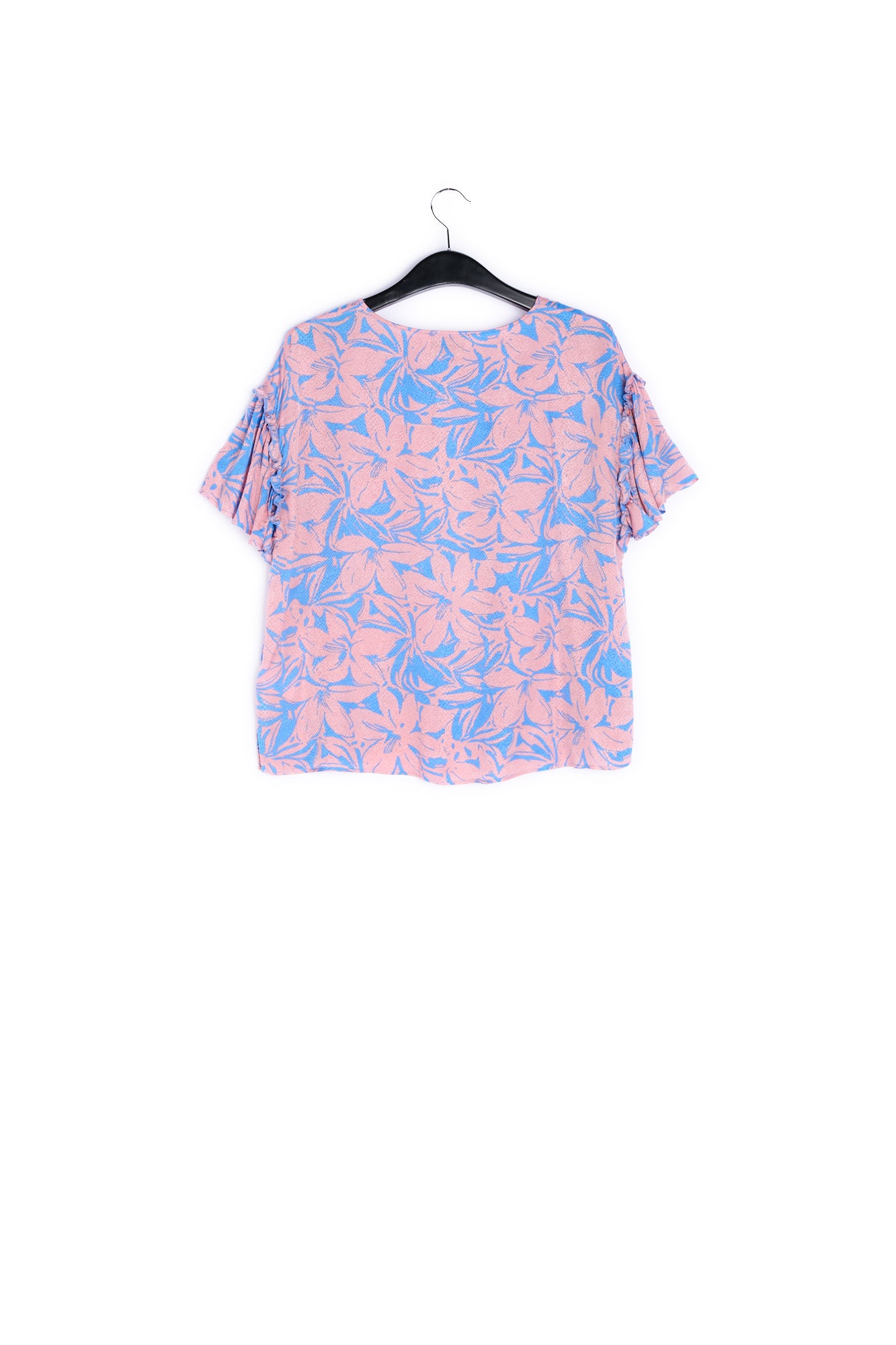 Light pink and floral short-sleeved top RE—SSENTIEL | Essentiel second hand