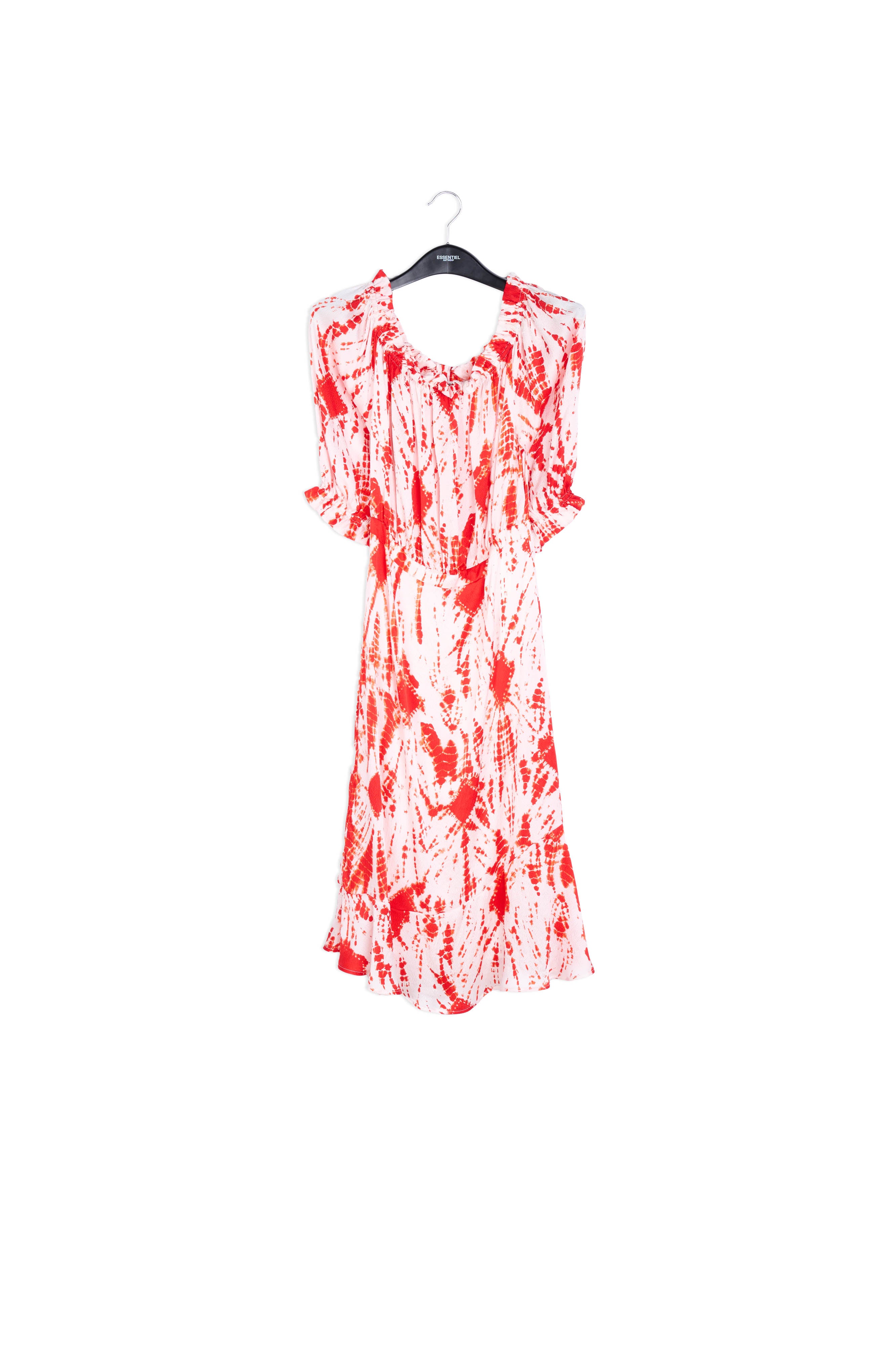 Robe en soie tie-dye blanc cassé et vert RE—SSENTIEL | Essentiel second hand