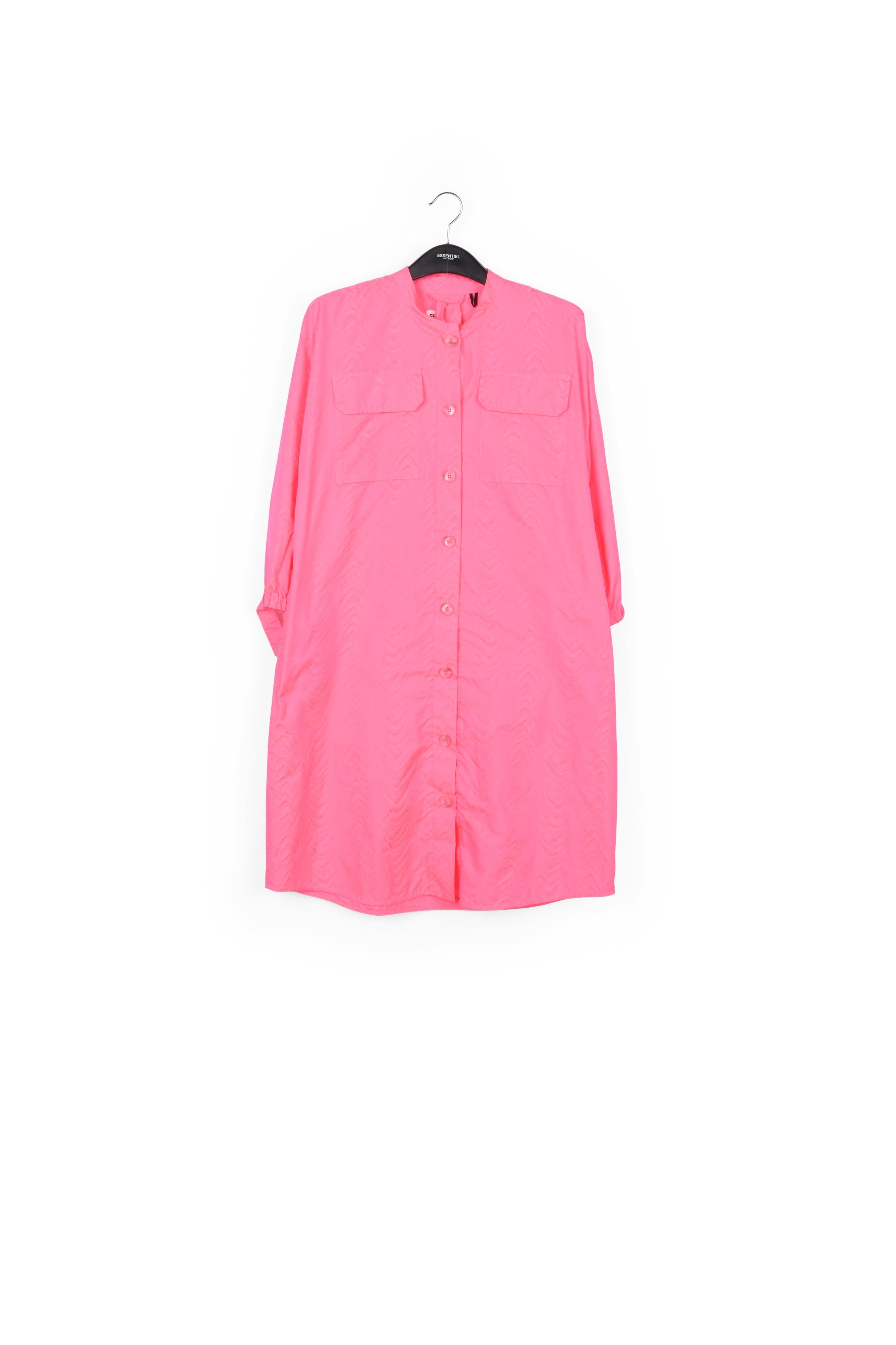 Robe chemise en jacquard rose néon RE—SSENTIEL | Essentiel second hand