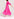 Robe maxi portefeuille rose fluo à pois Faume - seconde main