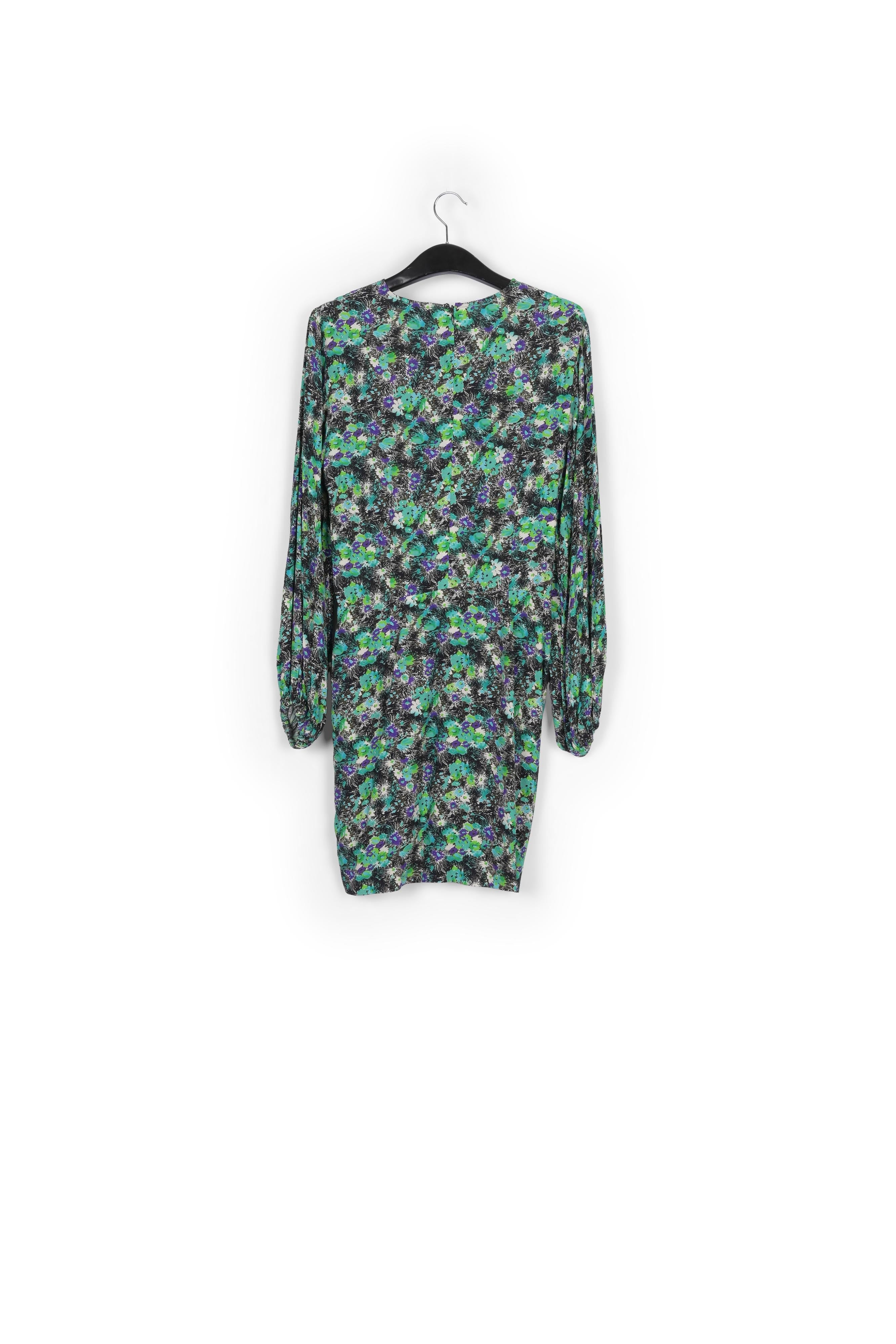 Grey and green floral print mini dress RE—SSENTIEL | Essentiel second hand