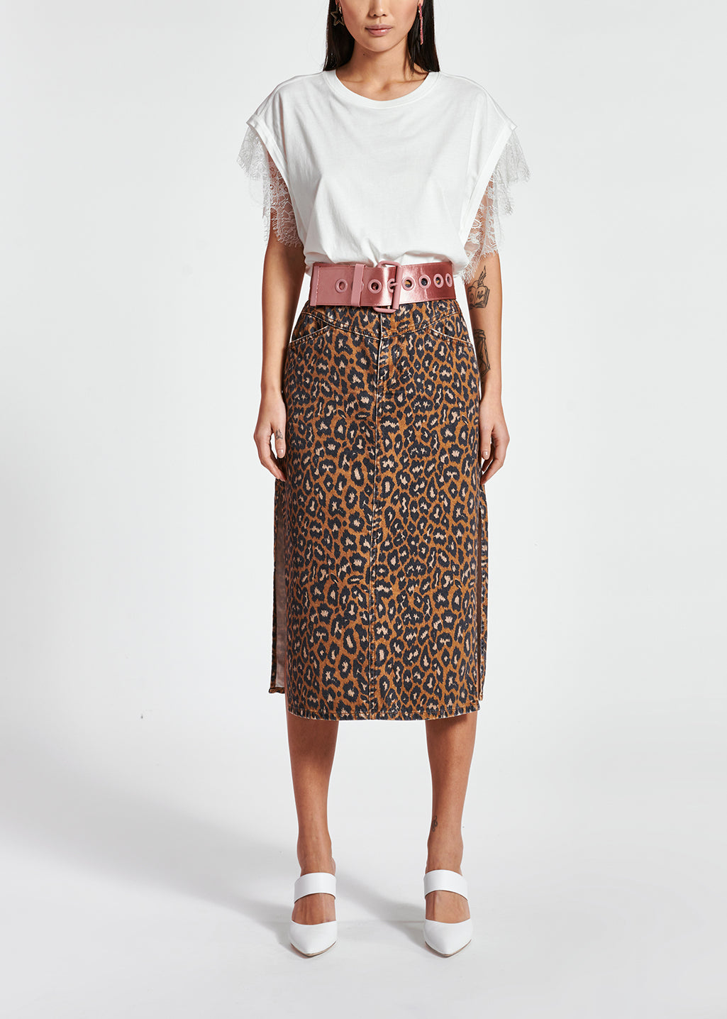 Print Denim miniskirt RE—SSENTIEL | Essentiel second hand