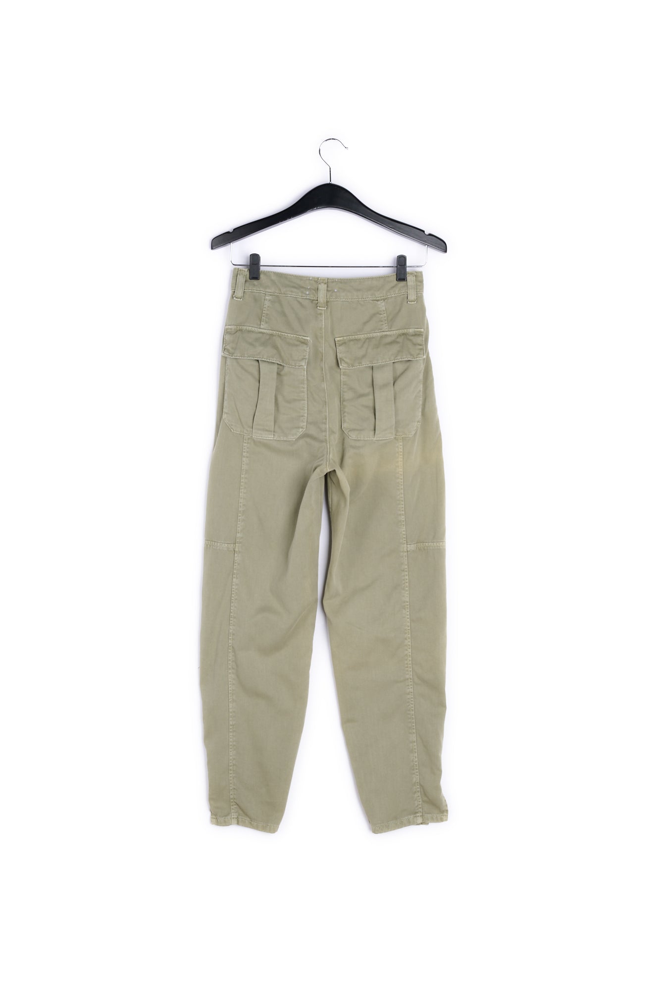 Khaki green denim cargo pants RE—SSENTIEL | Essentiel second hand