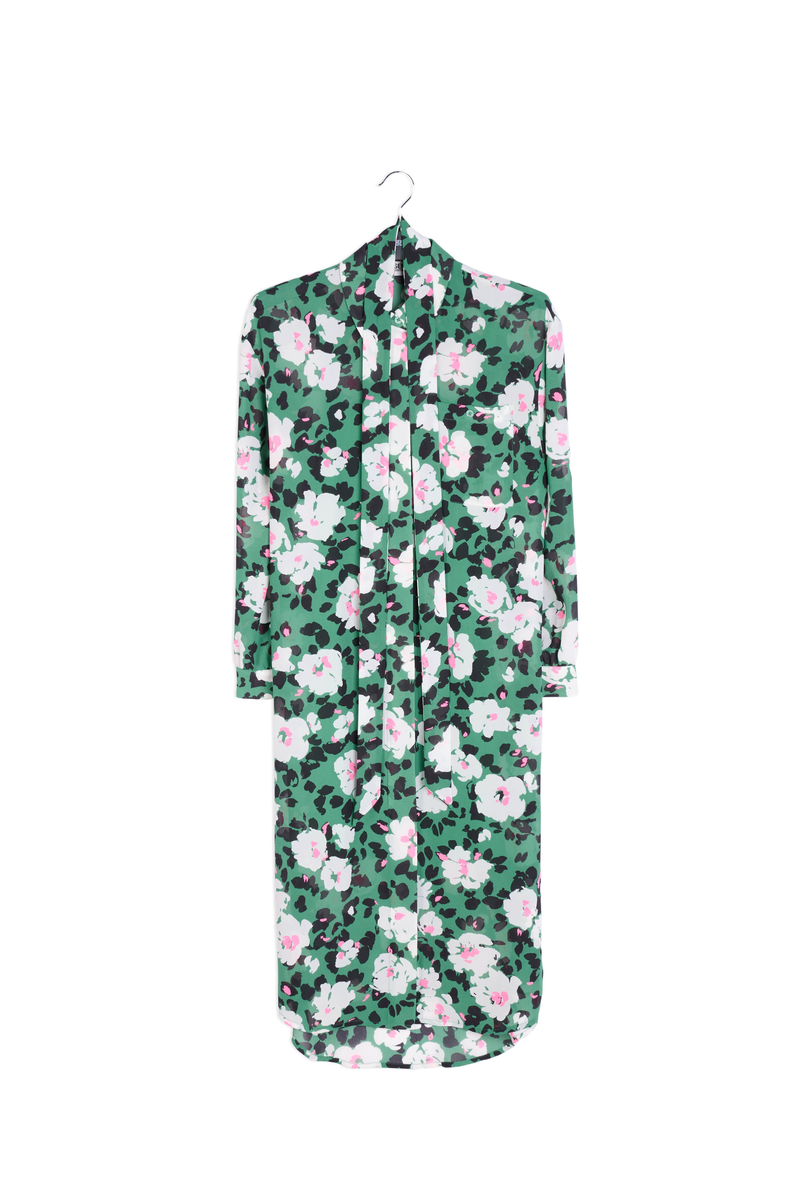 Green floral-print shirt dress RE—SSENTIEL | Essentiel second hand