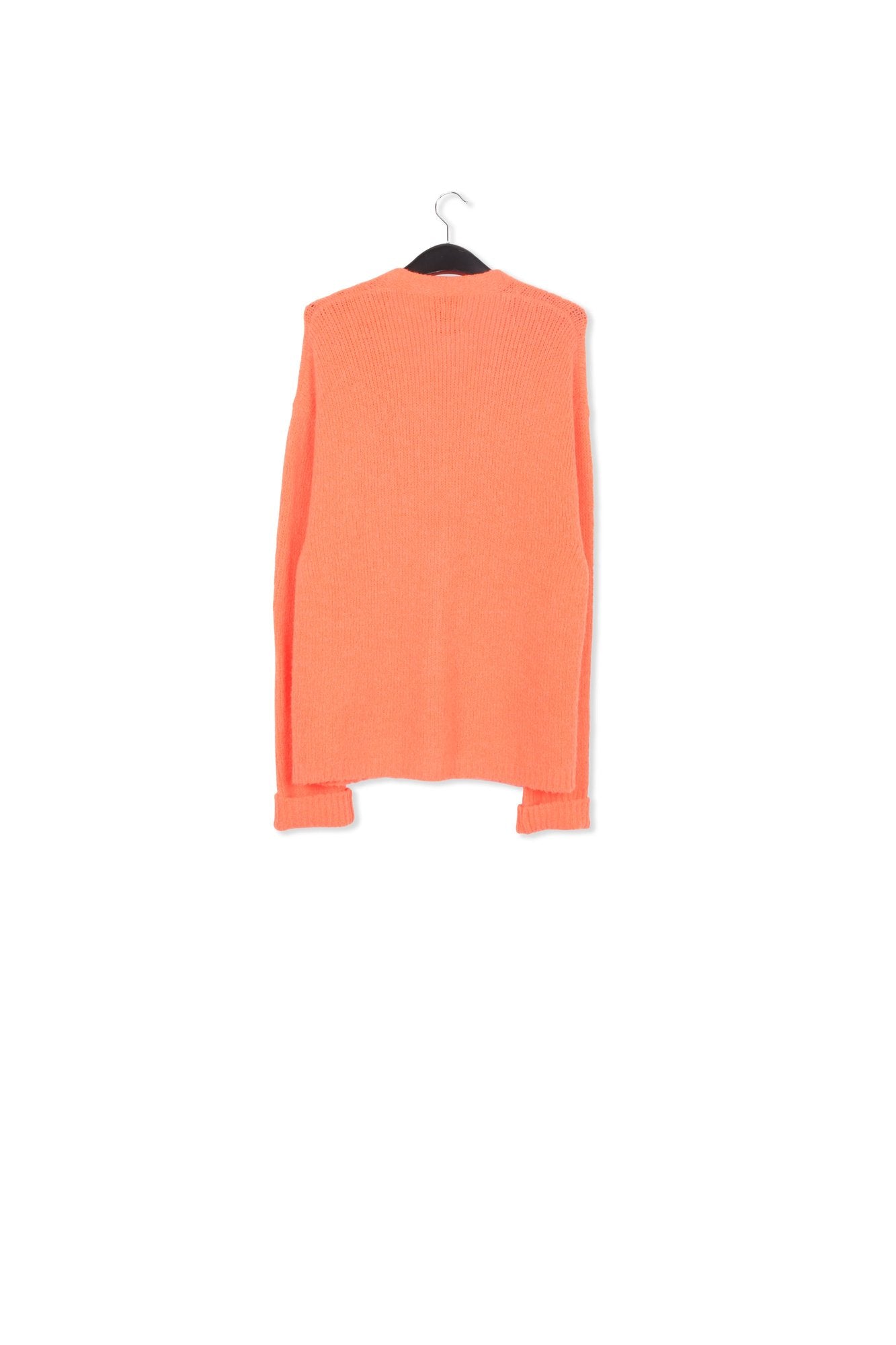 Neon orange chunky knit cardigan RE—SSENTIEL | Essentiel second hand