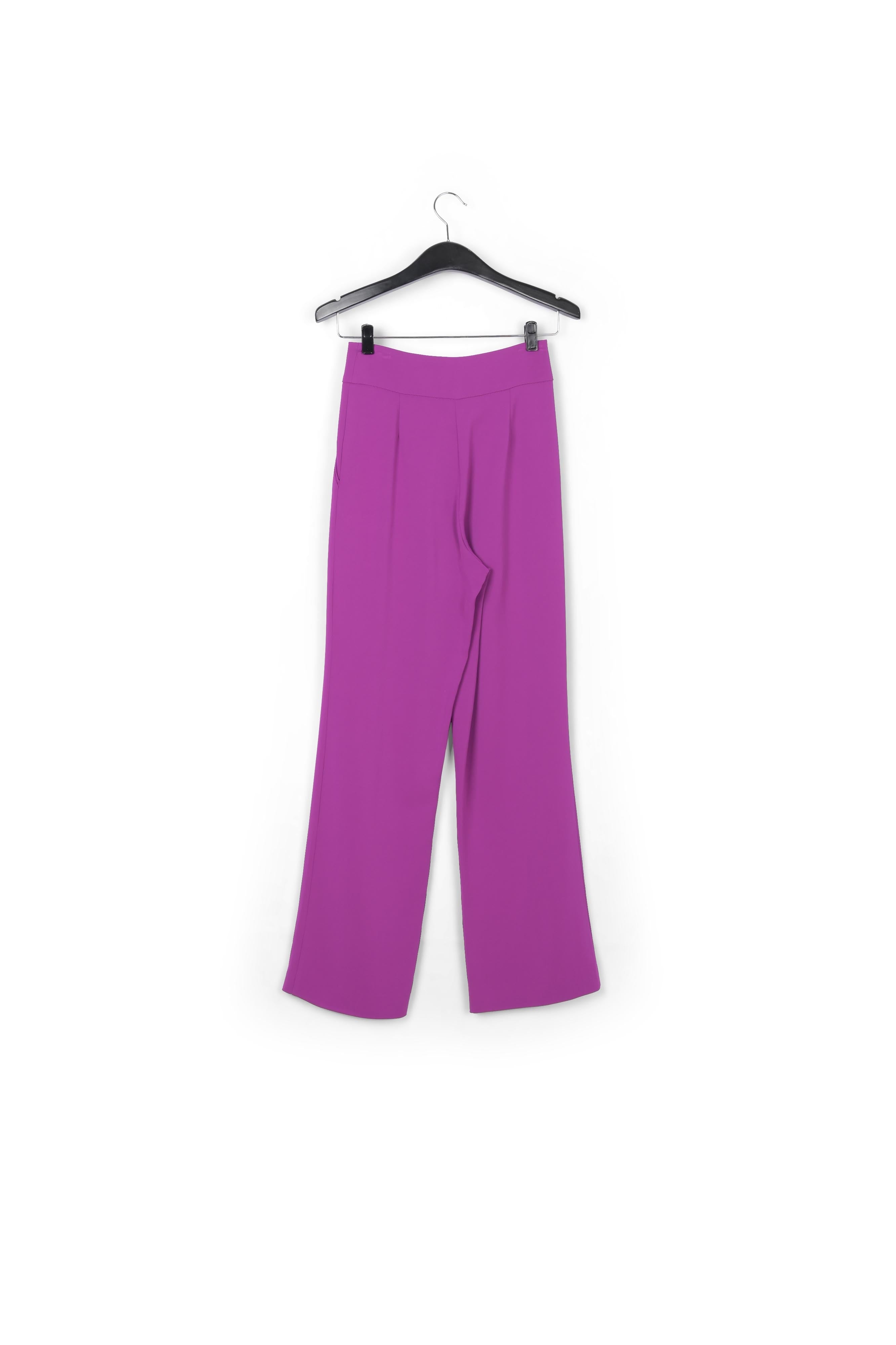 Purple viscose-satin straight-leg pants RE—SSENTIEL | Essentiel second hand
