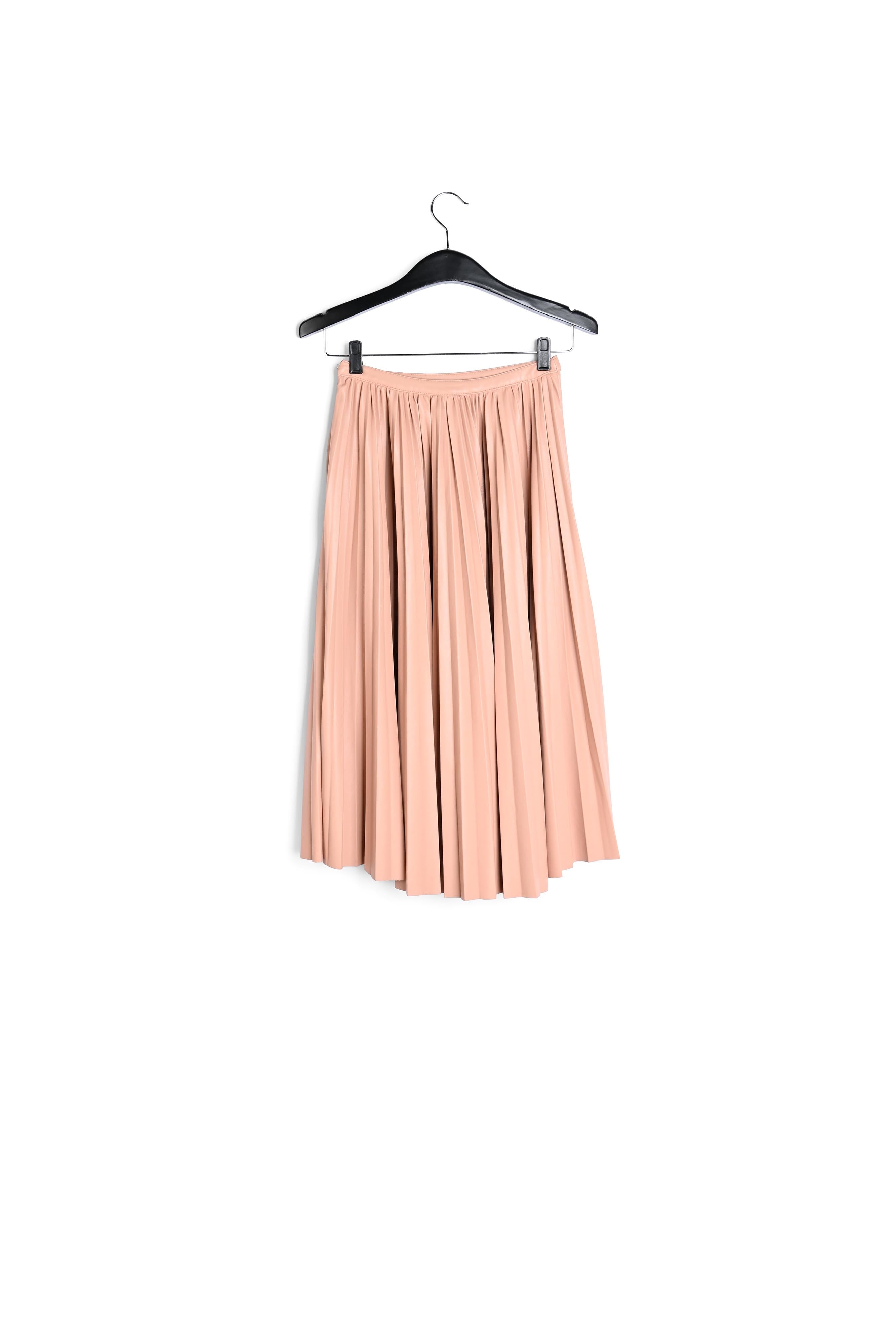 Jupe plissée en faux cuir rose RE—SSENTIEL | Essentiel second hand