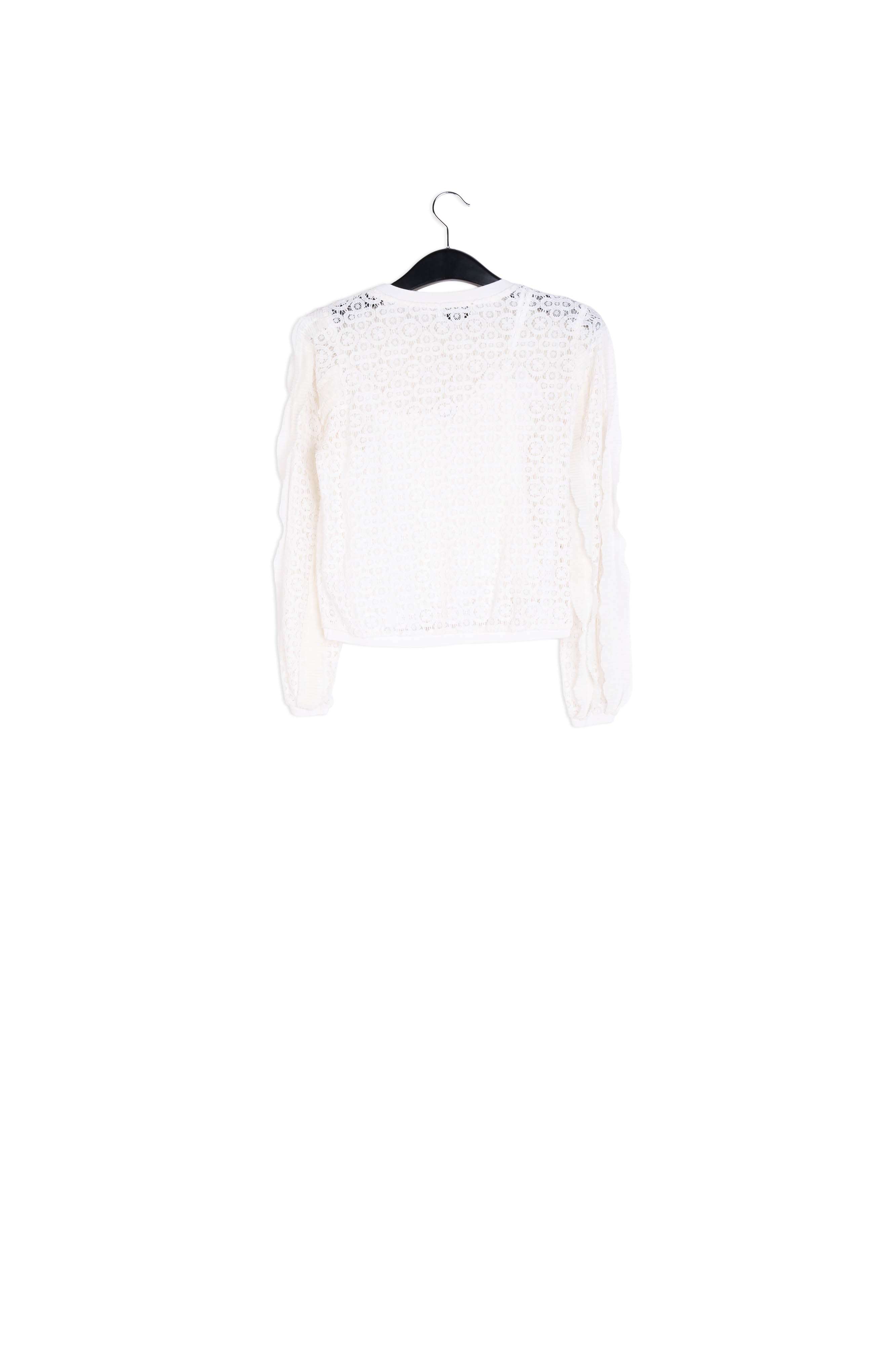 Off-white lace top with ruffles RE—SSENTIEL | Essentiel second hand