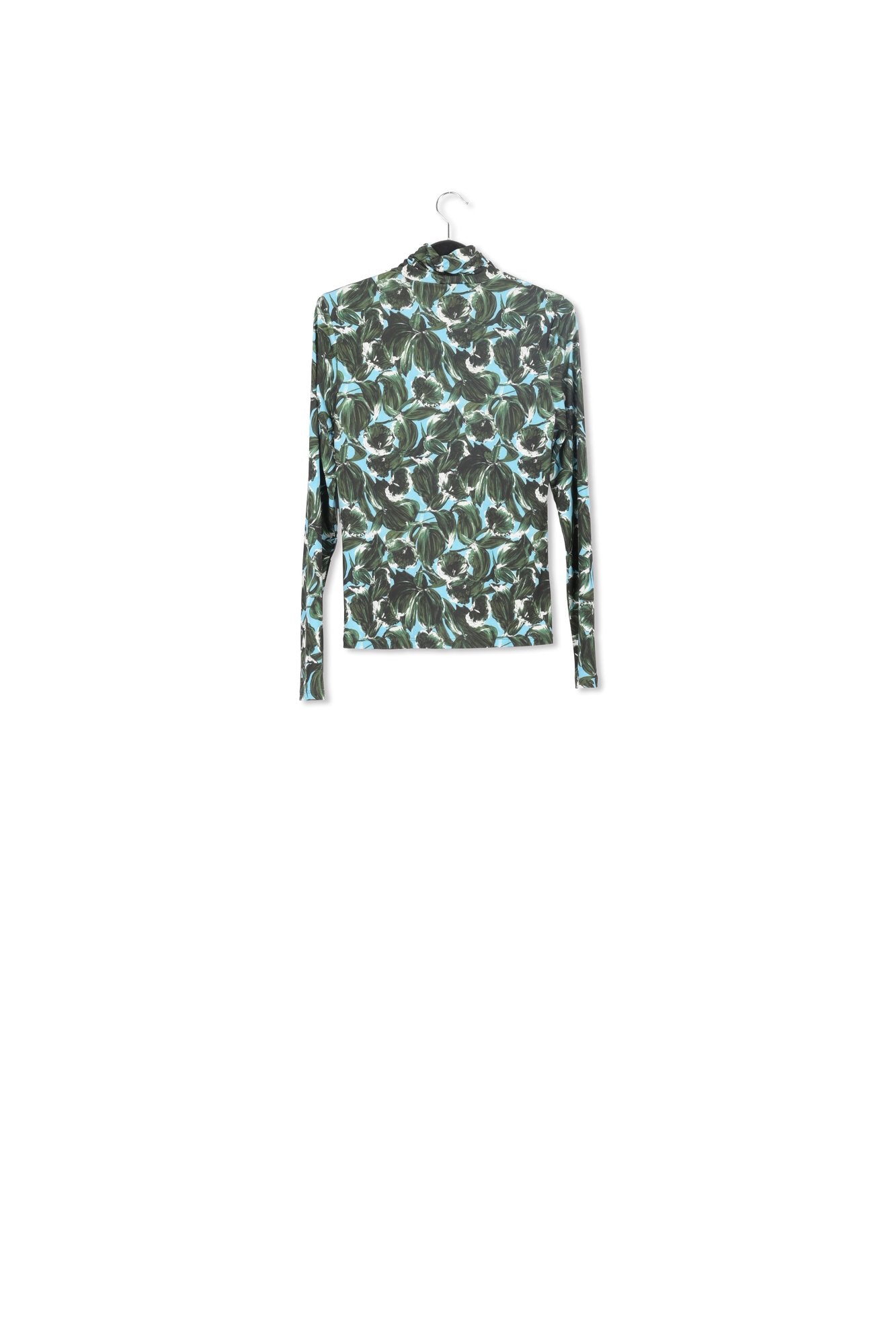 Top à  col roulé imprimé feuillage bleu et vert RE—SSENTIEL | Essentiel second hand