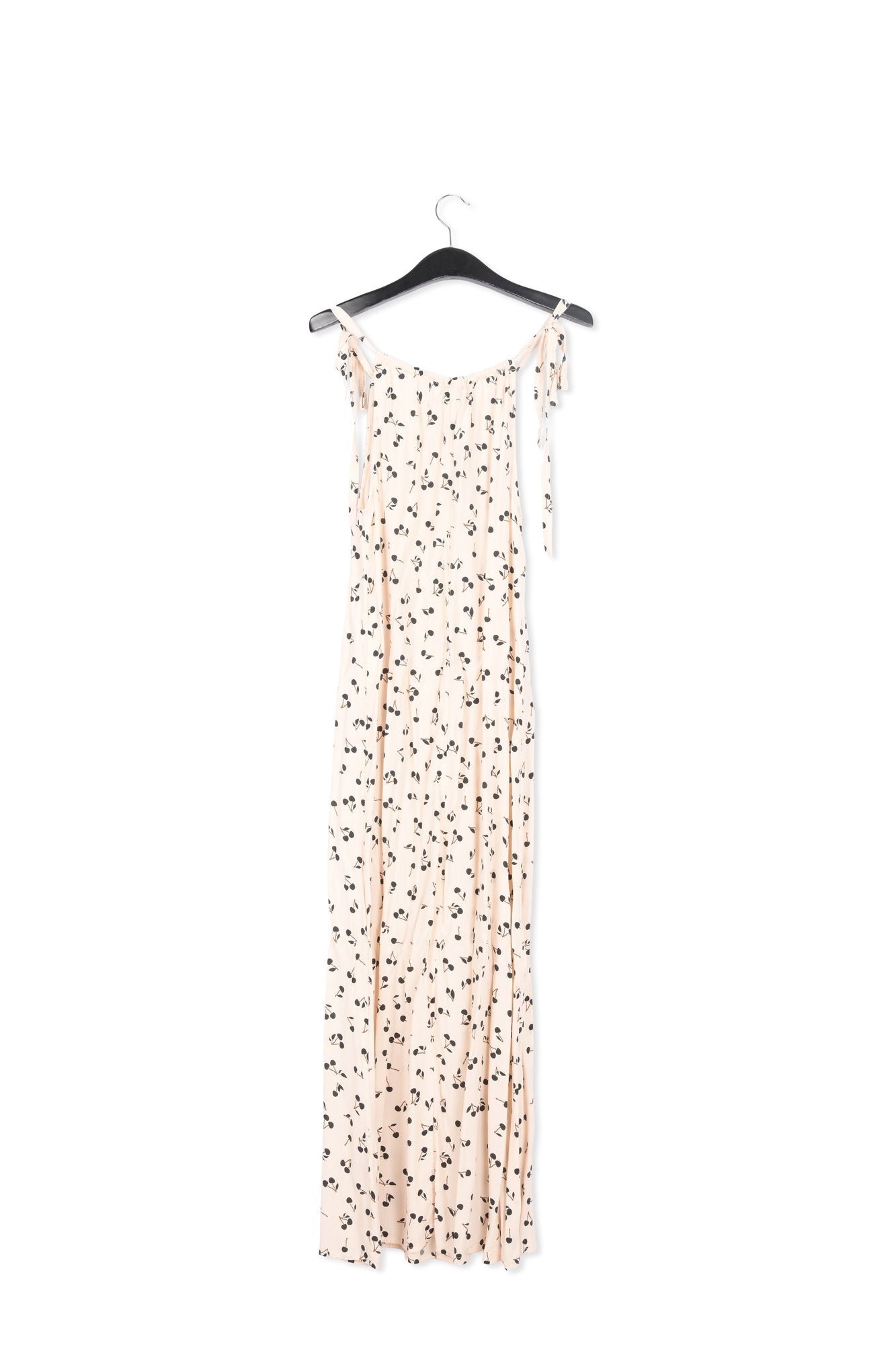 Off-white halter neck maxi dress with cherry print RE—SSENTIEL | Essentiel second hand