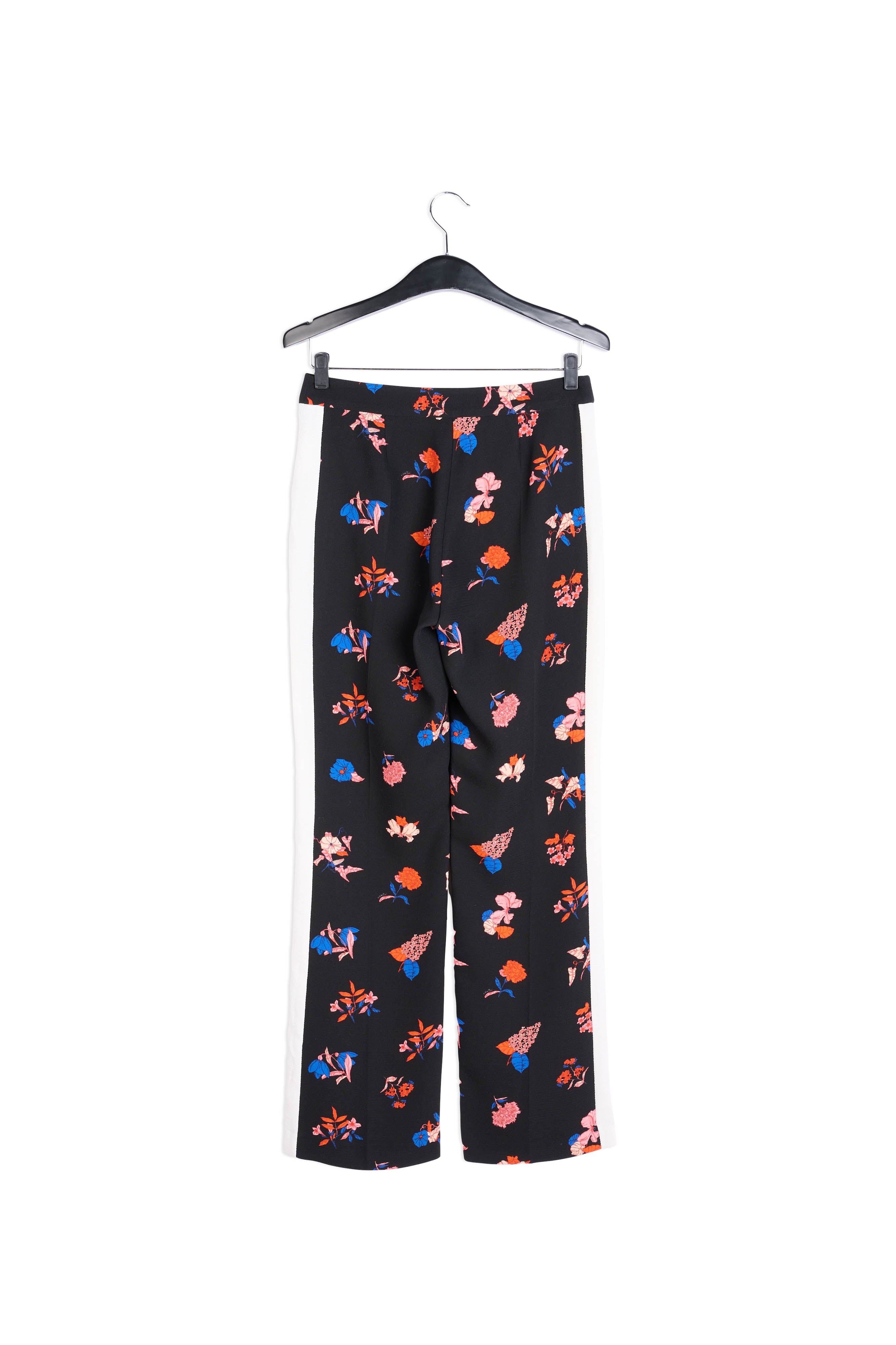 Pantalon noir floral à jambes droites RE—SSENTIEL | Essentiel second hand