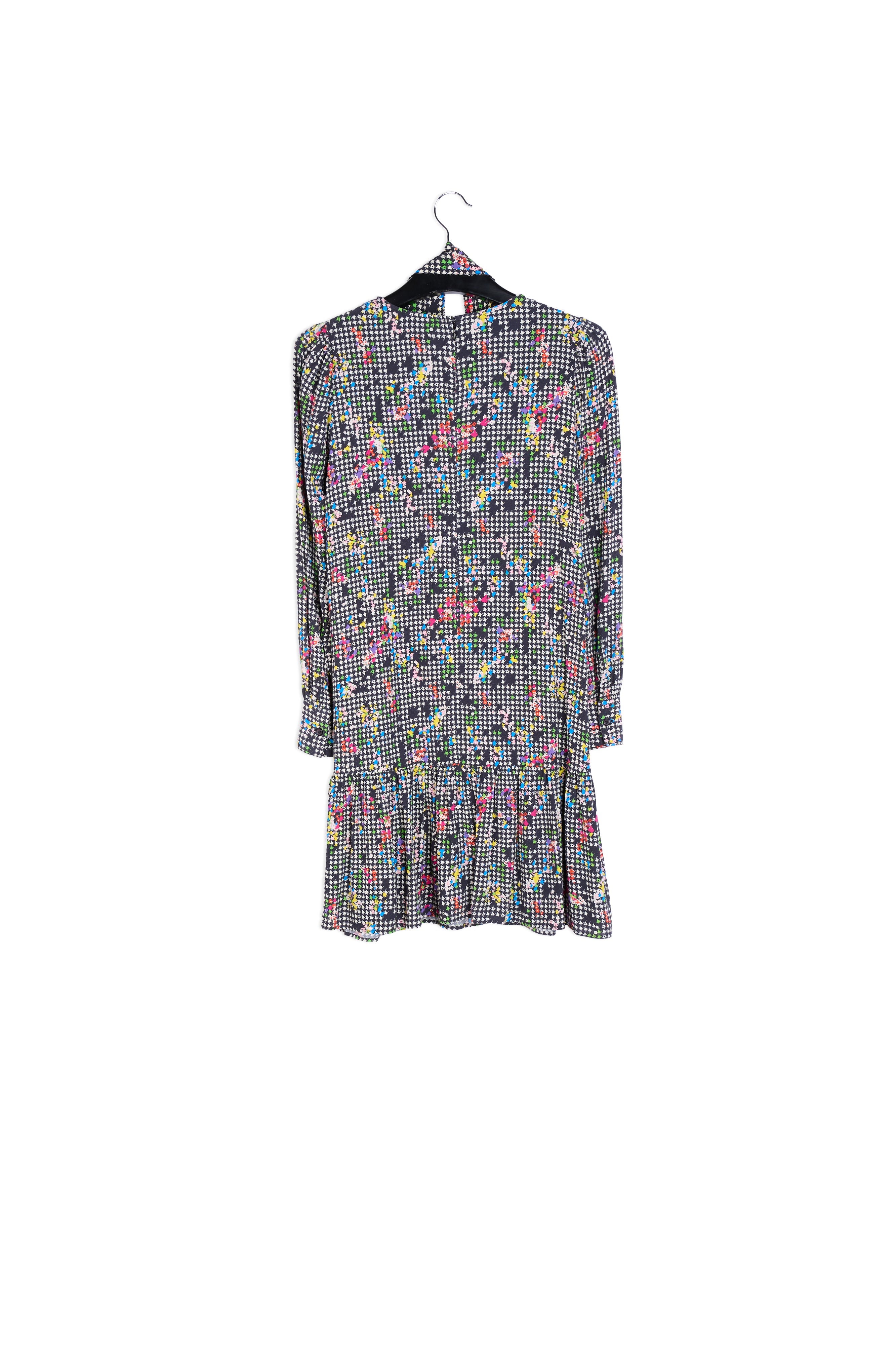 Black and white ruffled hem mini dress RE—SSENTIEL | Essentiel second hand