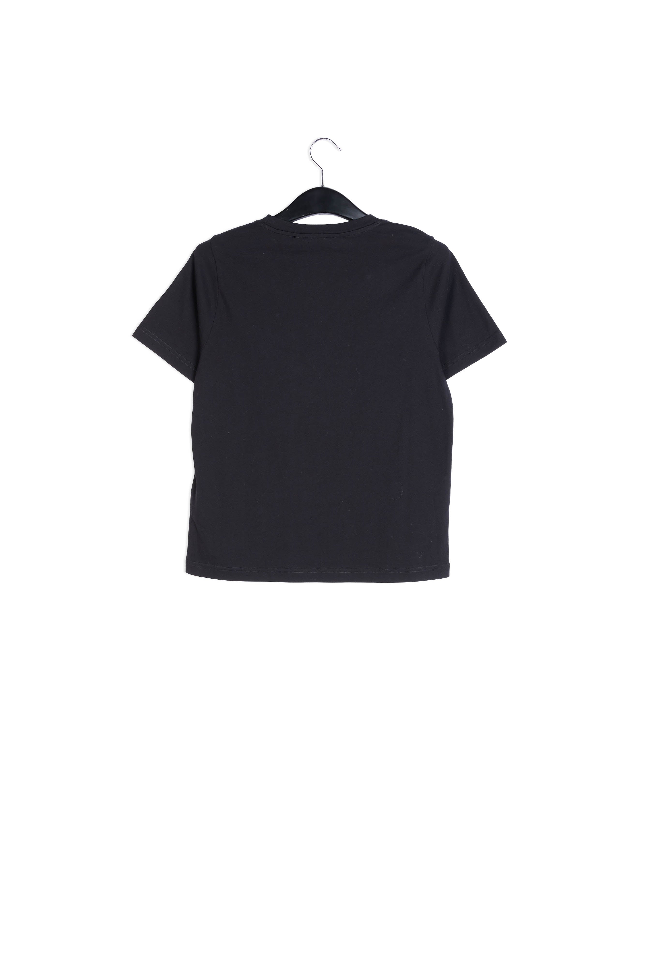 Black cotton t-shirt with blue free mind print RE—SSENTIEL | Essentiel second hand