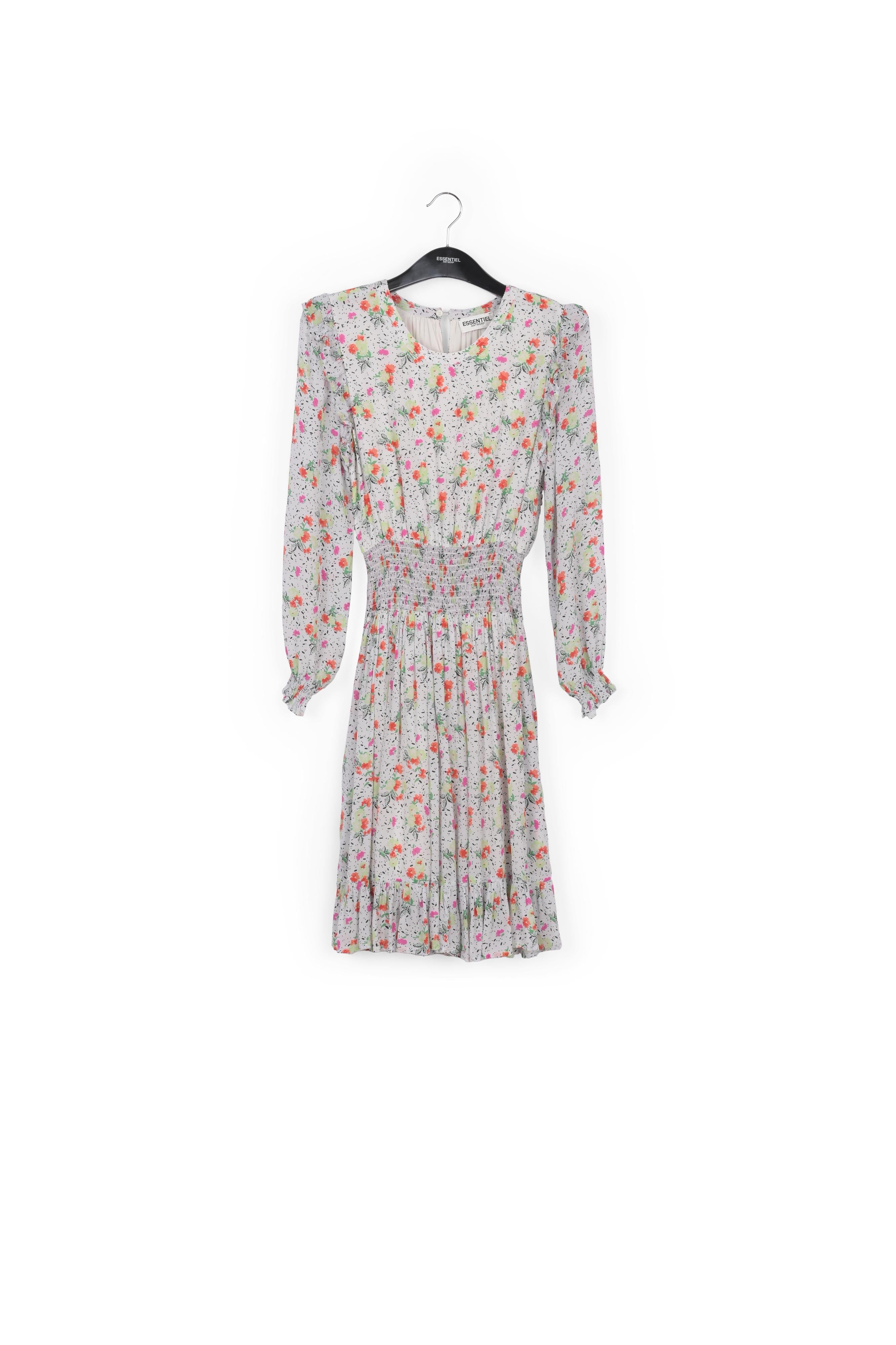 Off-white floral print midi dress RE—SSENTIEL | Essentiel second hand