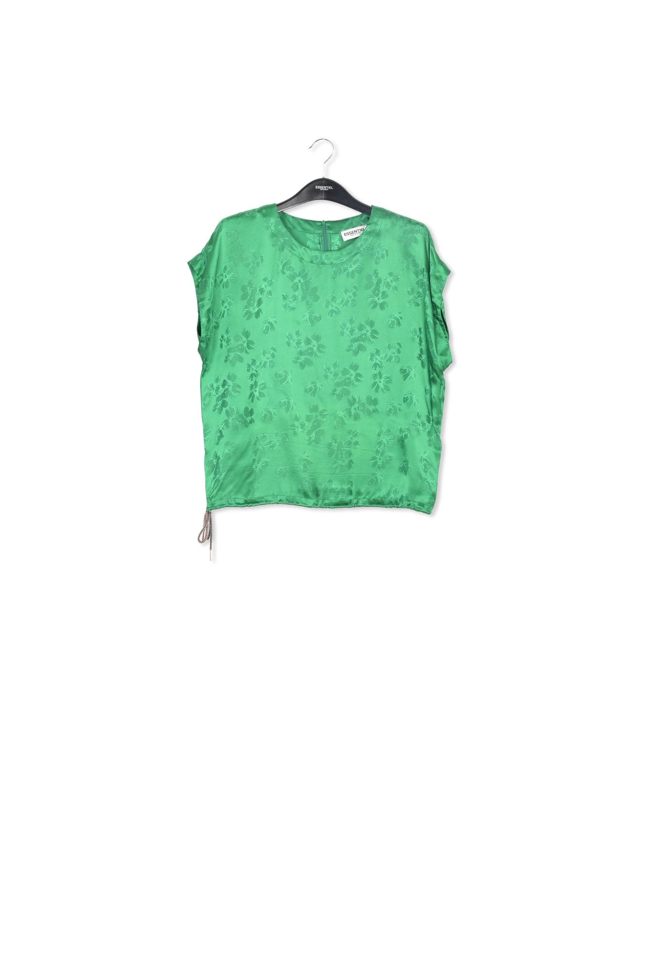 Groene top van bloemenjacquard RE—SSENTIEL | Essentiel second hand