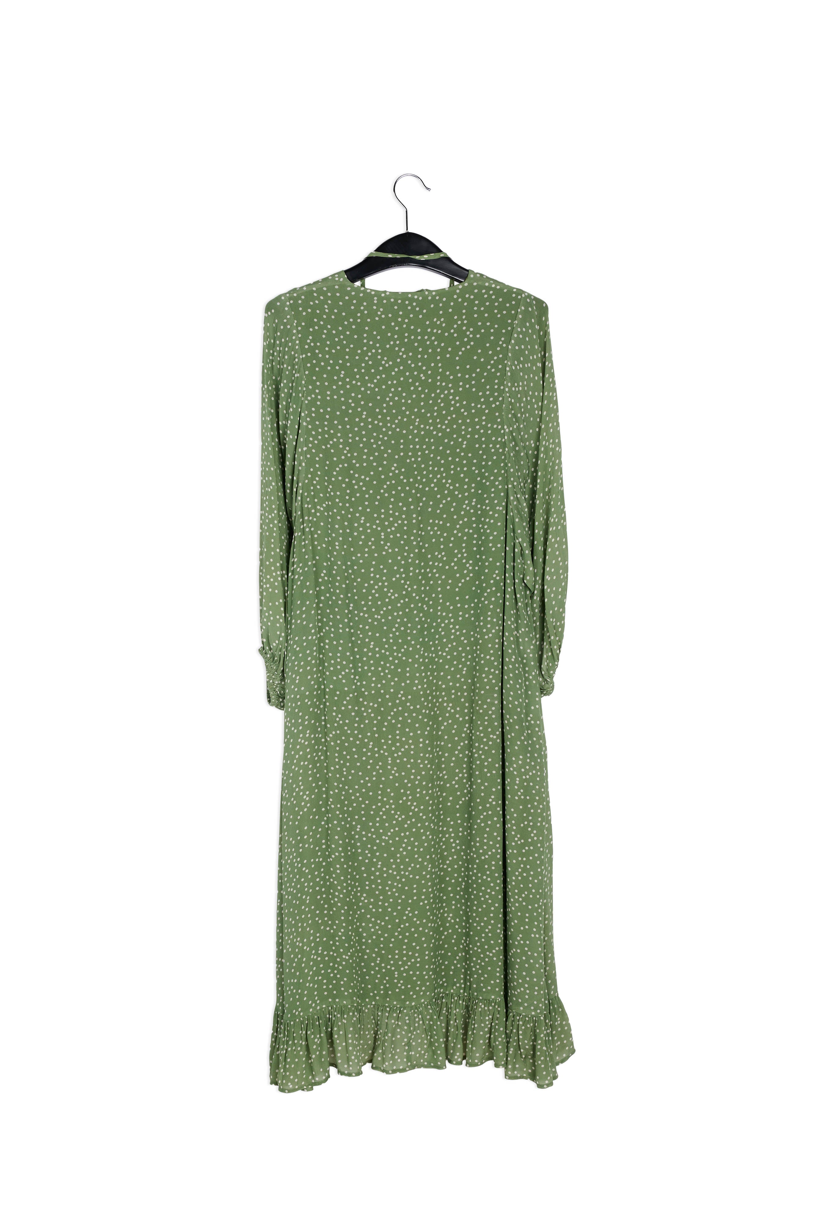 Groene midi-jurk met stippen RE—SSENTIEL | Essentiel second hand