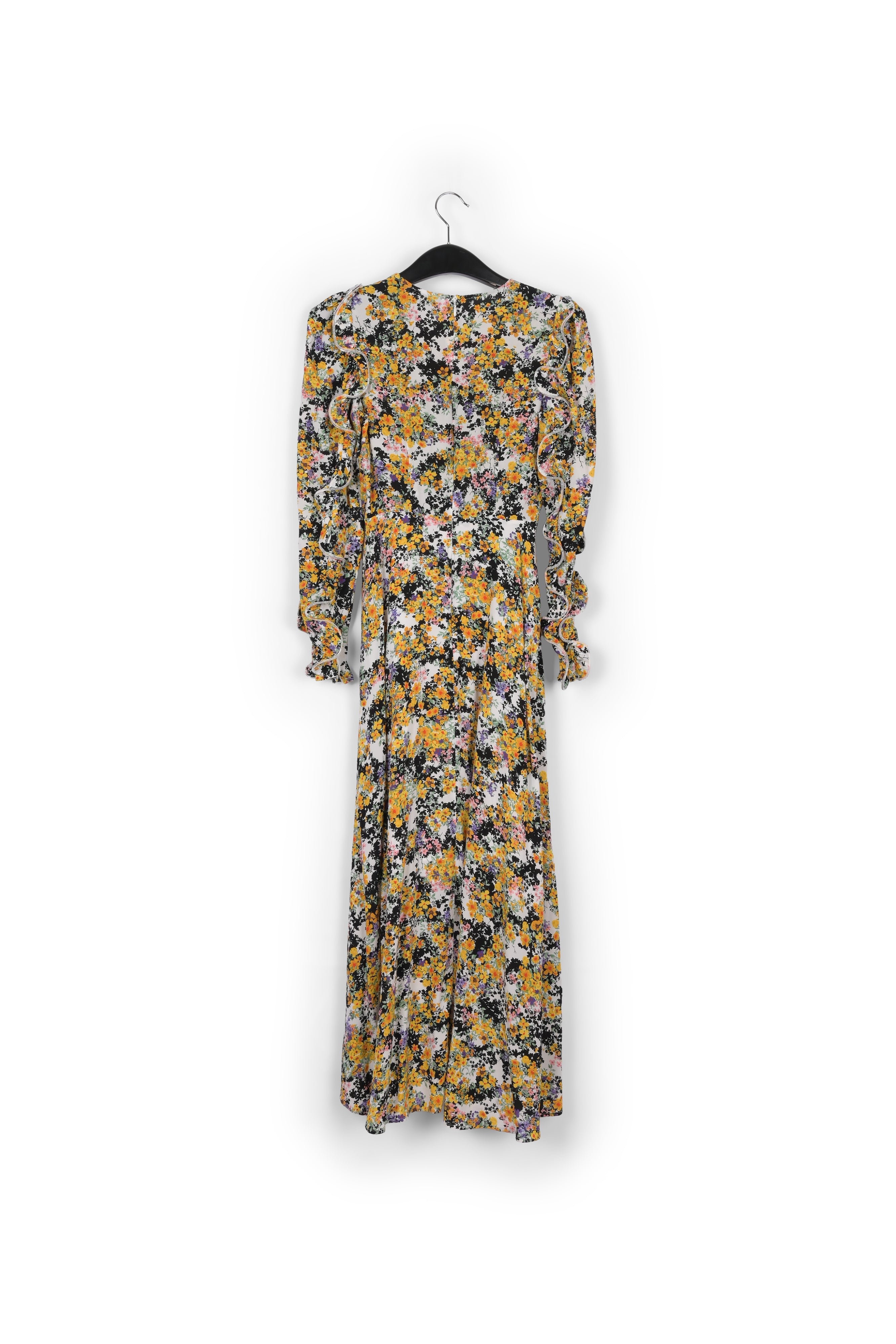 Off-white ruffled floral-print maxi dress RE—SSENTIEL | Essentiel second hand