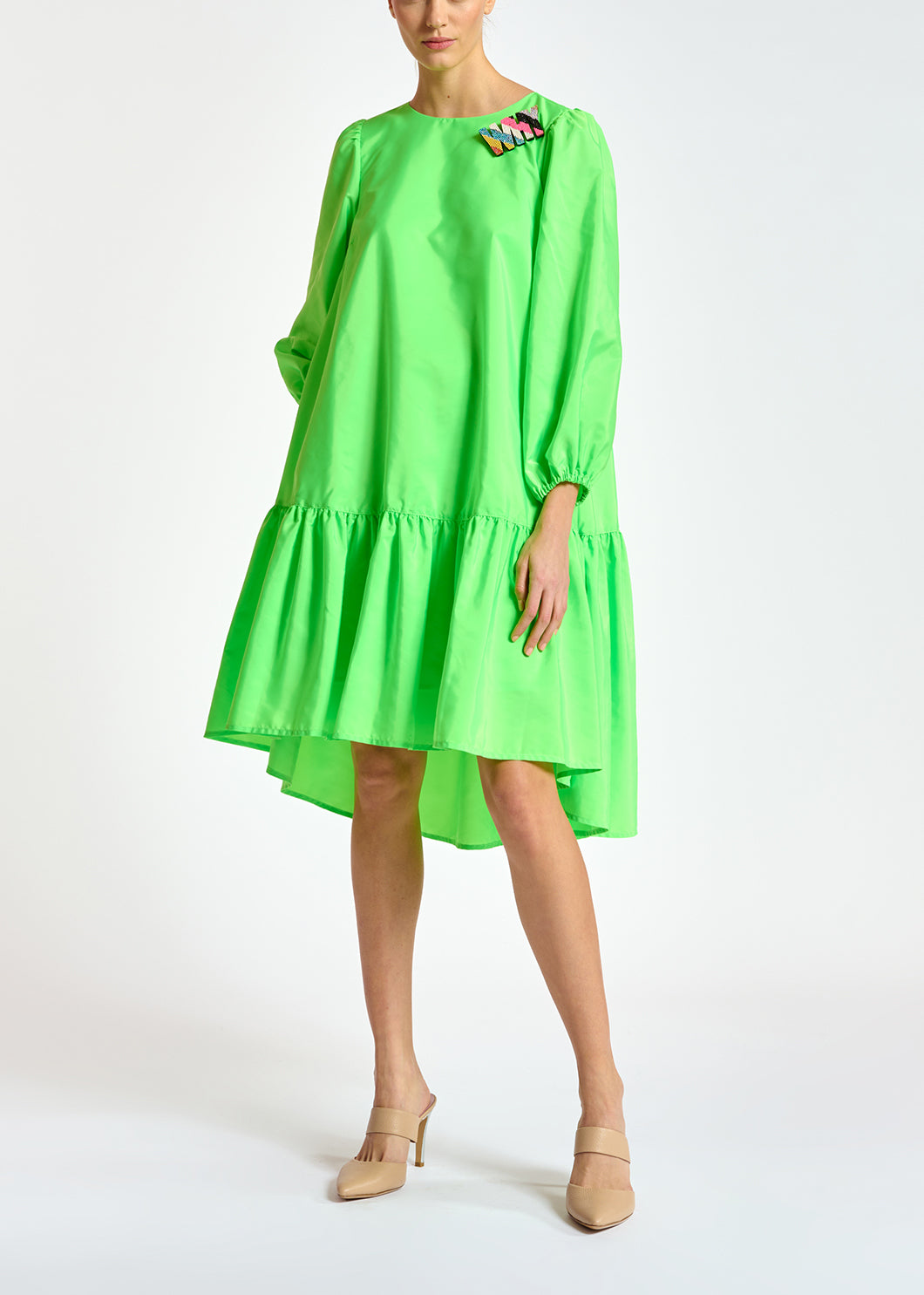 Neon green oversized mini dress RE—SSENTIEL | Essentiel second hand
