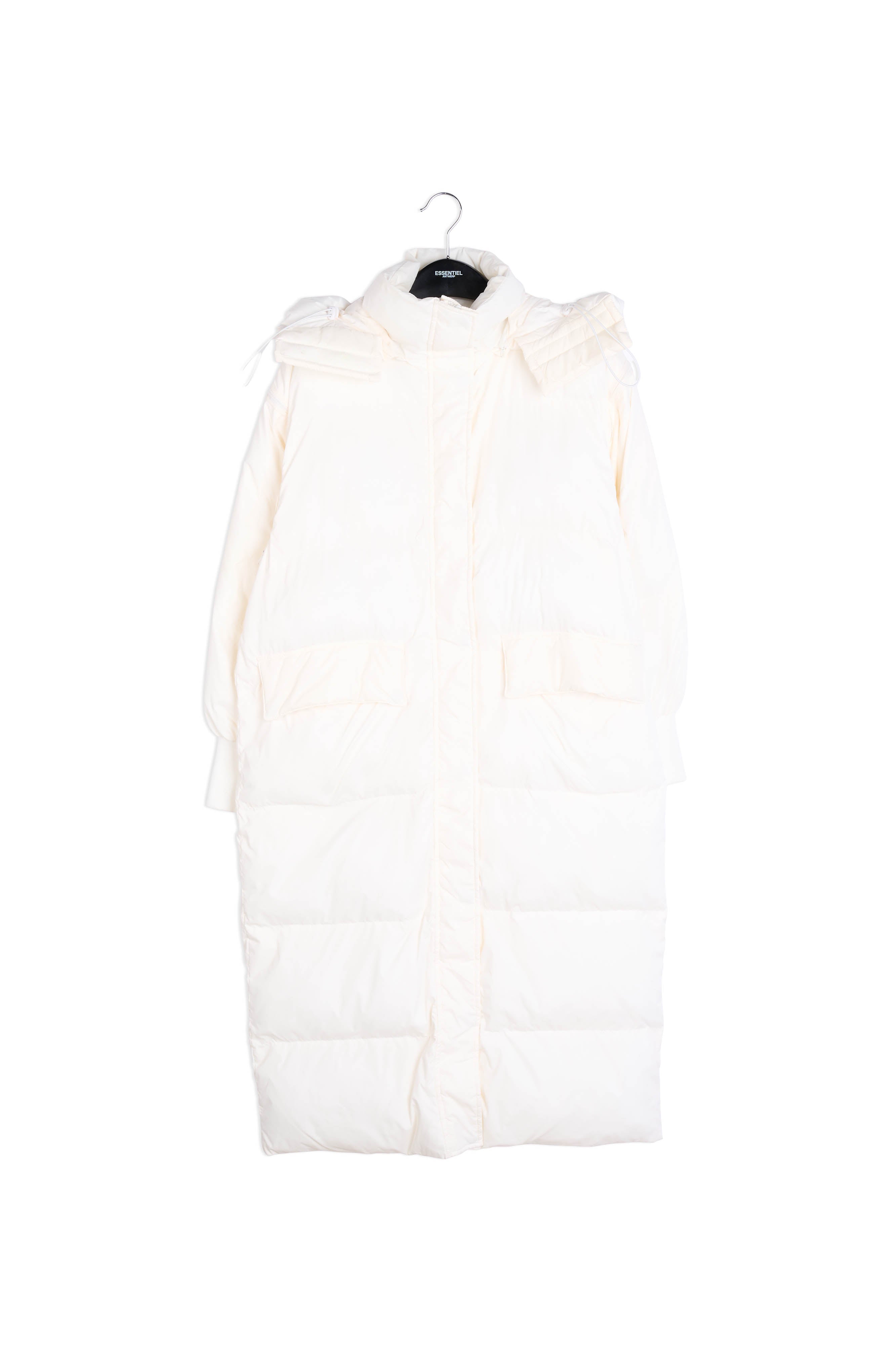 Off-white hooded long puffer coat RE—SSENTIEL | Essentiel second hand