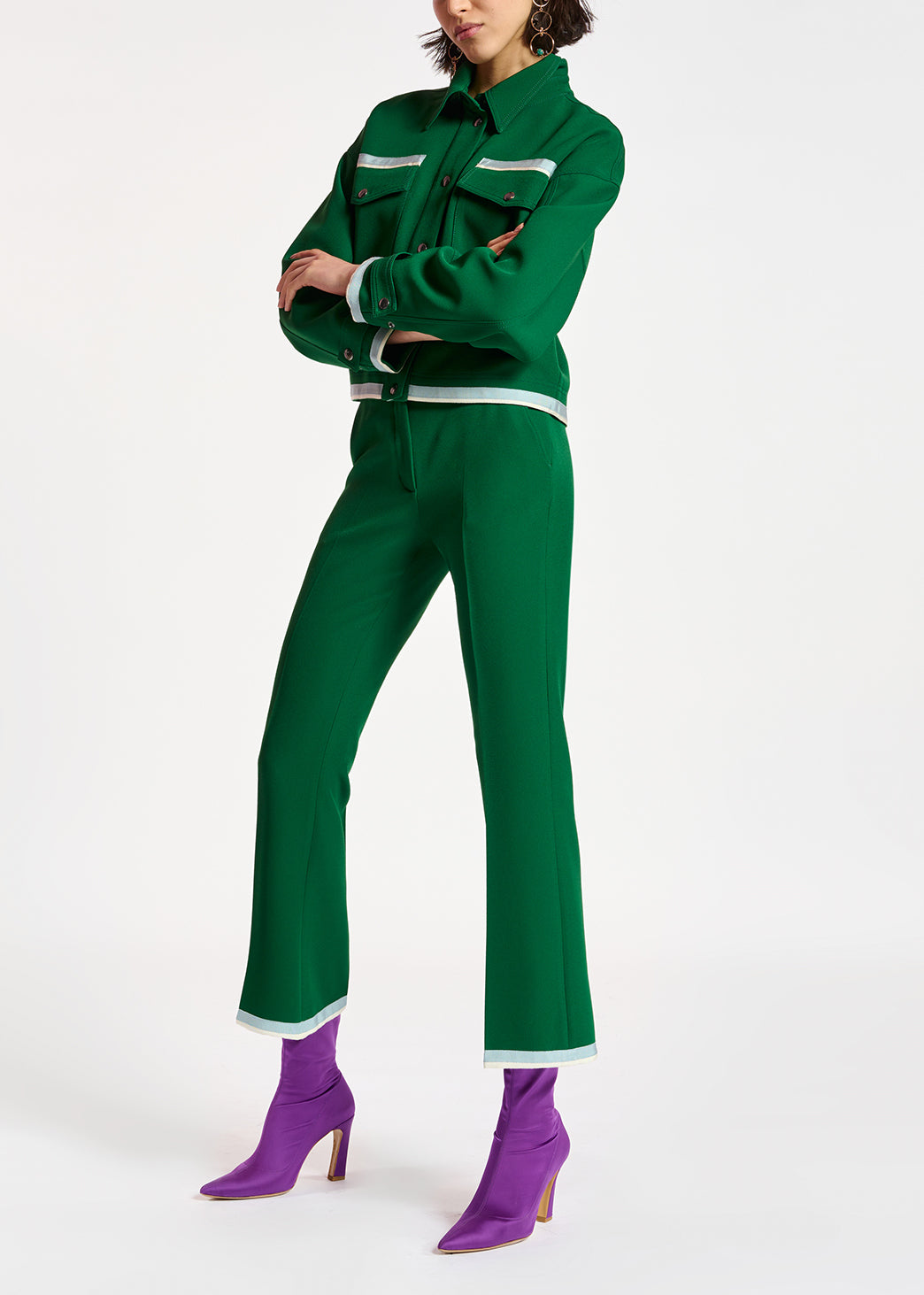Dark green flared-fit pants RE—SSENTIEL | Essentiel second hand