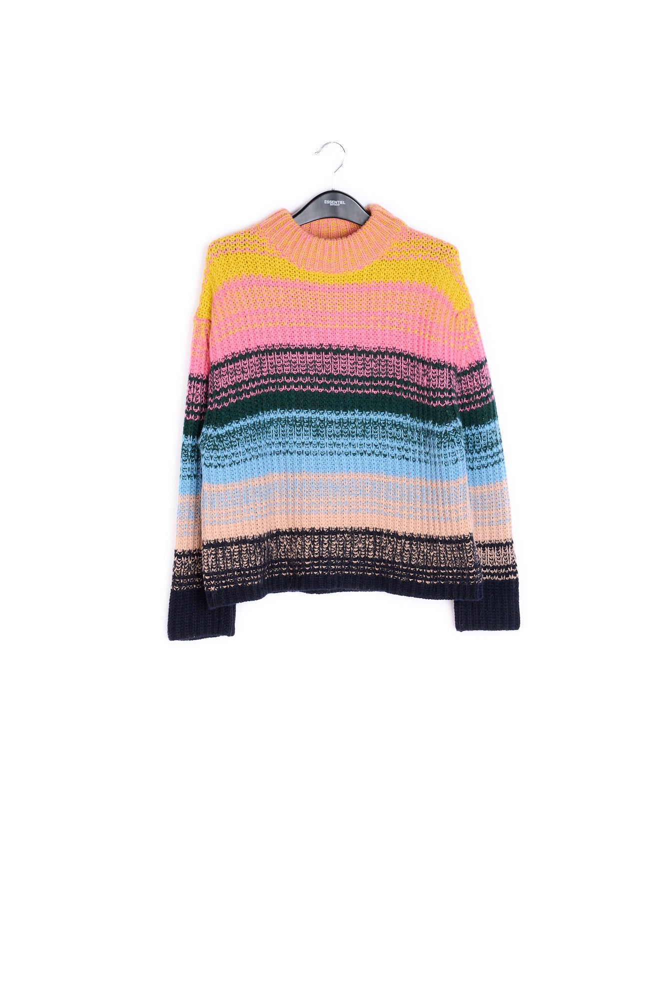 Multicolored ribbed wool-blend sweater RE—SSENTIEL | Essentiel second hand