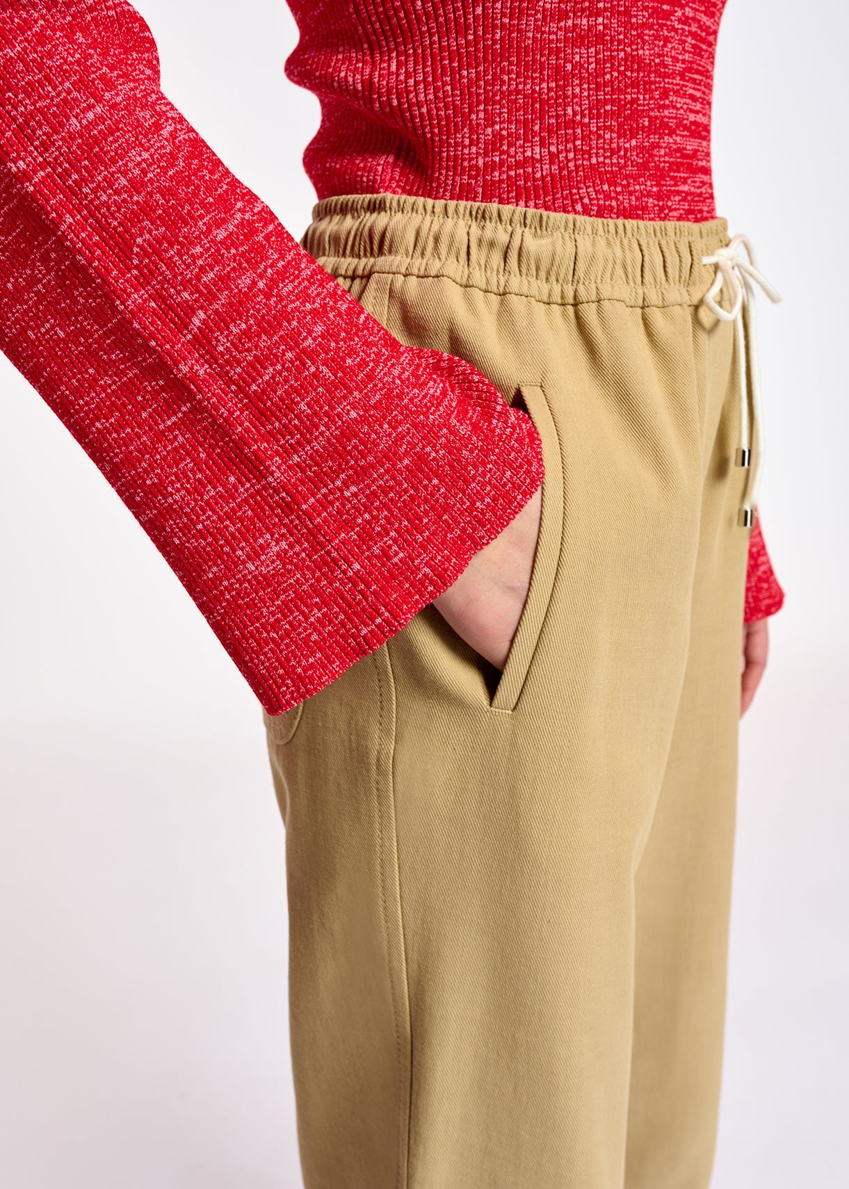 Beige cotton tapered pants RE—SSENTIEL | Essentiel second hand