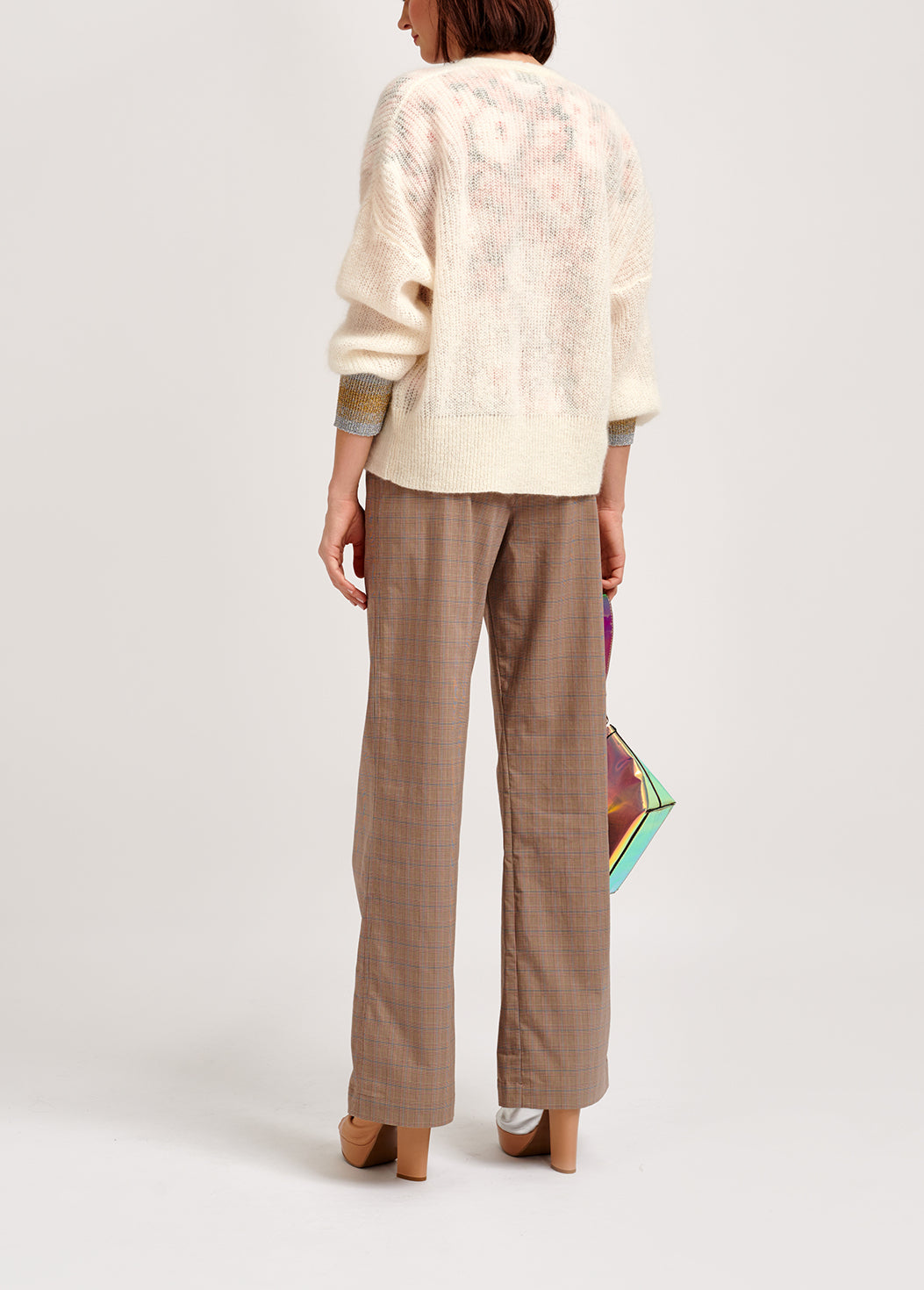 Beige plaid track pants RE—SSENTIEL | Essentiel second hand