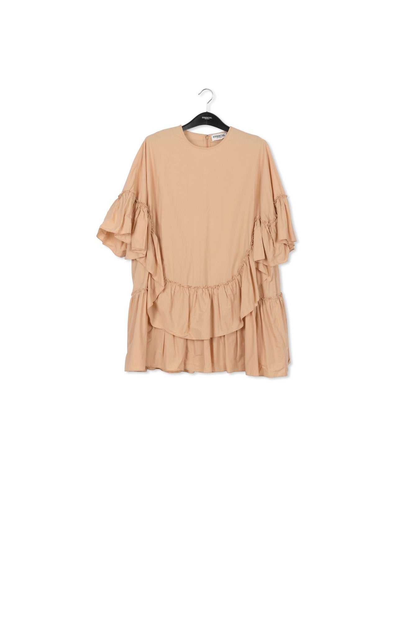 Beige ruffled cotton dress RE—SSENTIEL | Essentiel second hand