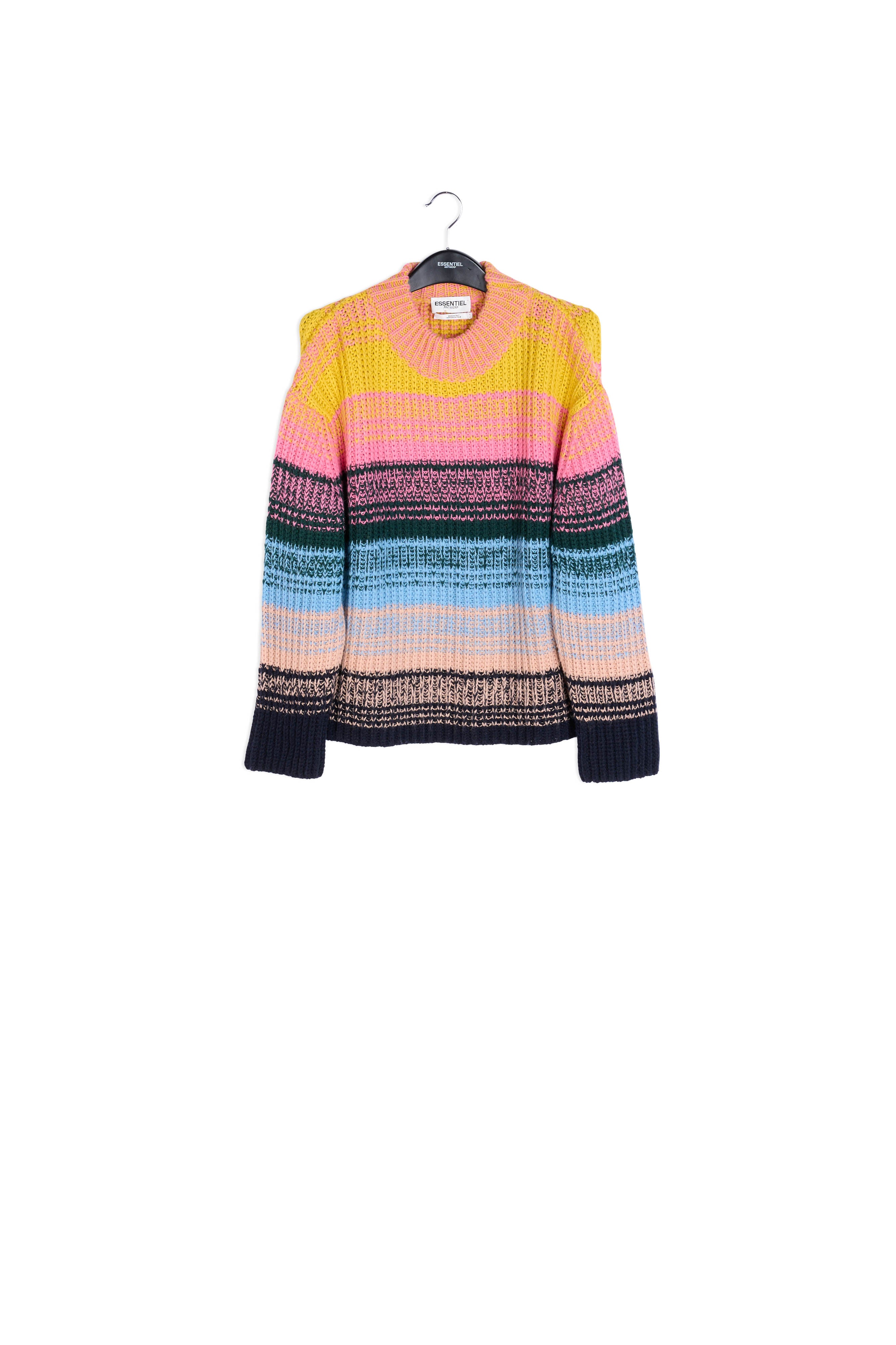 Multicolored ribbed wool-blend sweater RE—SSENTIEL | Essentiel second hand