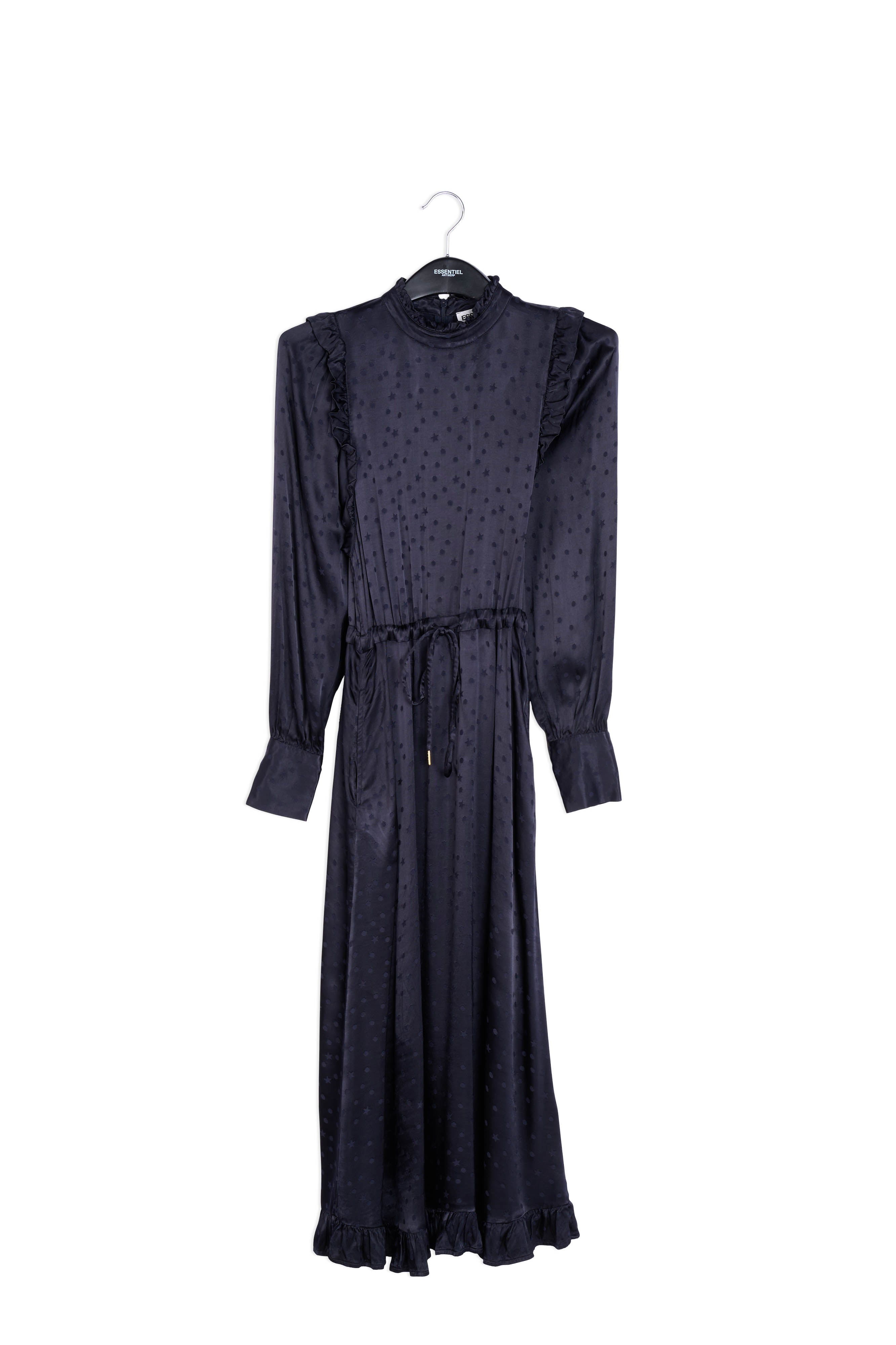 Black jacquard midi dress RE—SSENTIEL | Essentiel second hand