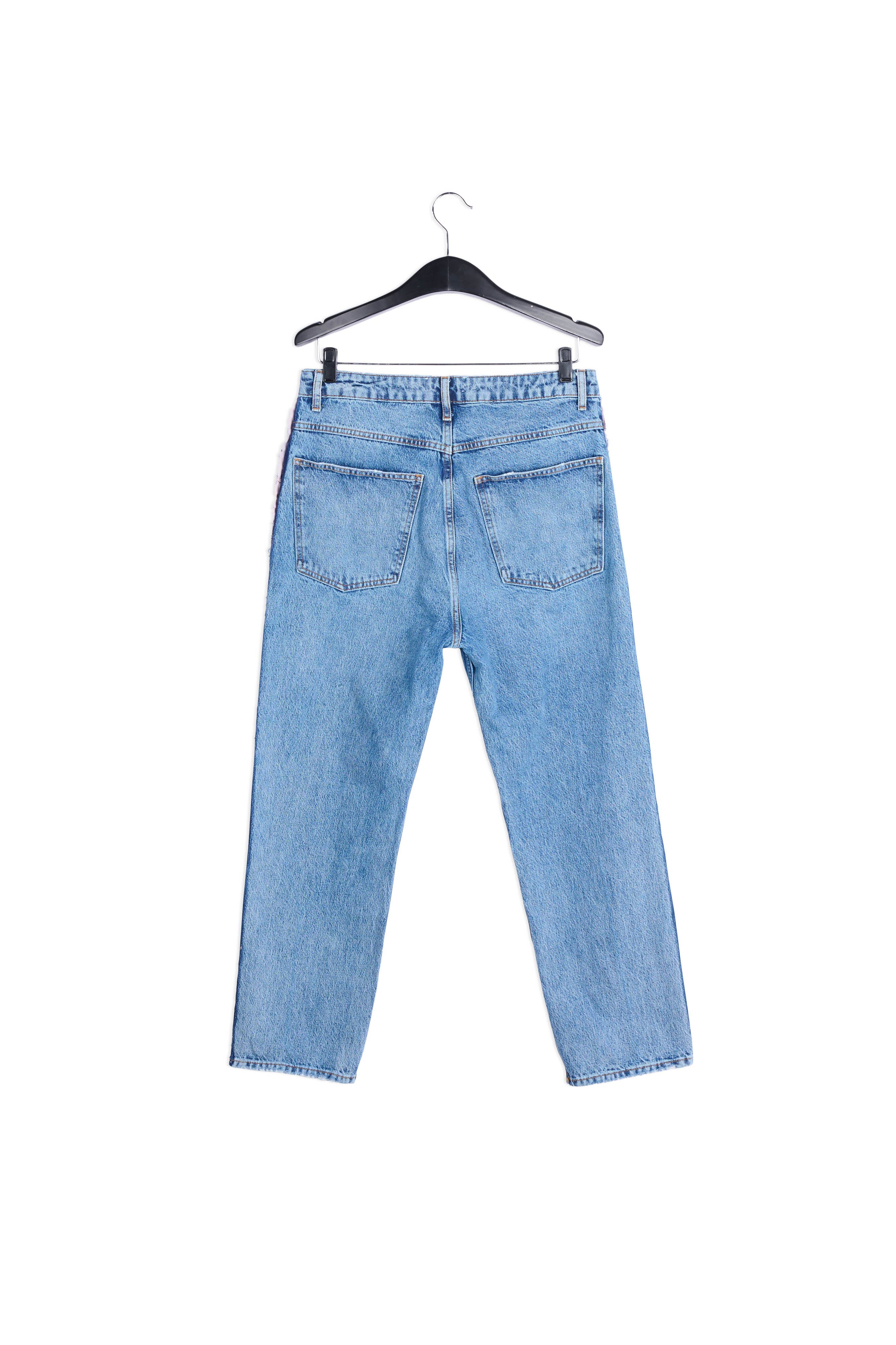 Blauwe jeans met rechte pijpen RE—SSENTIEL | Essentiel second hand