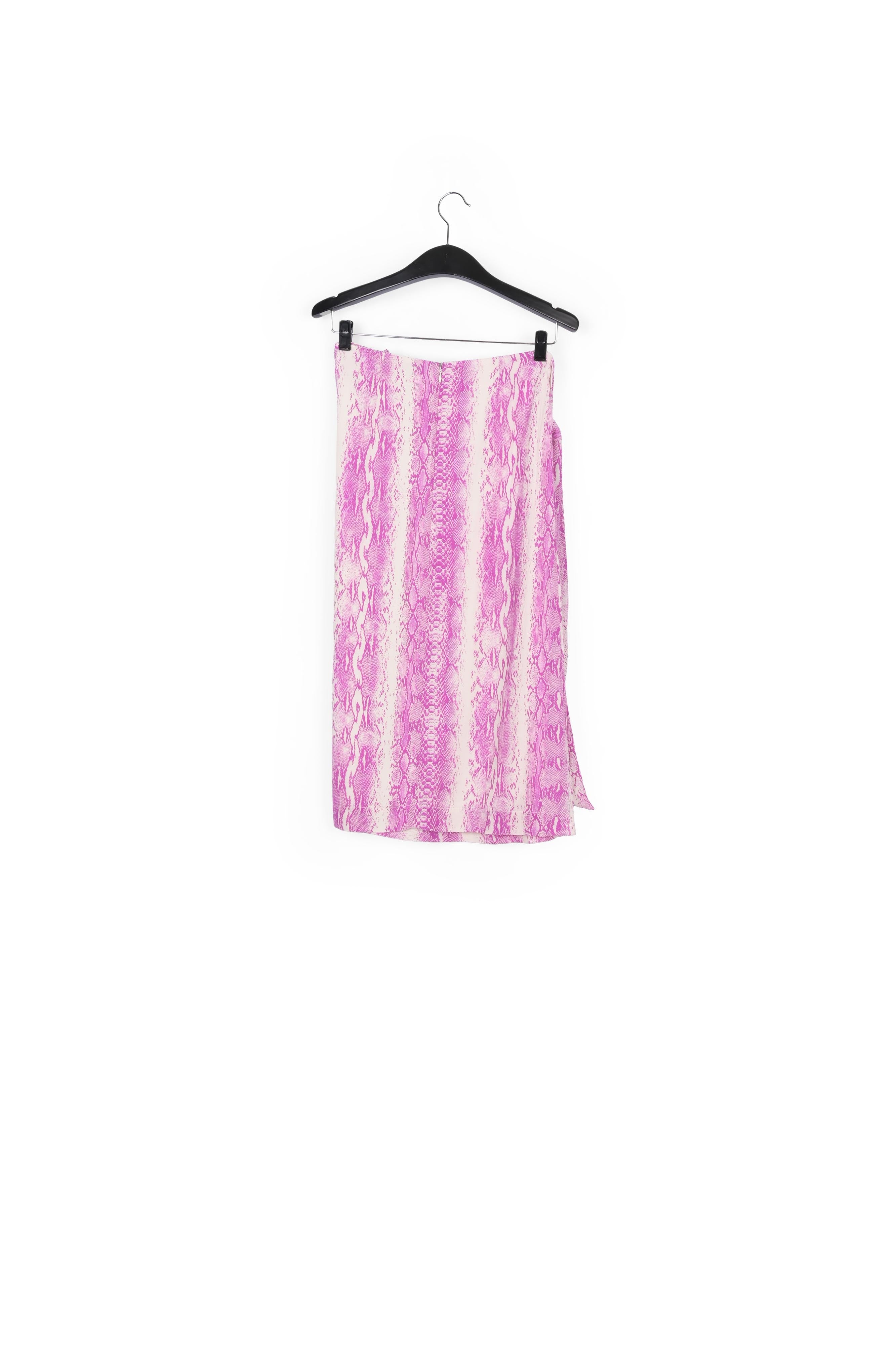 Jupe midi à imprimé serpent blanc et violet RE—SSENTIEL | Essentiel second hand