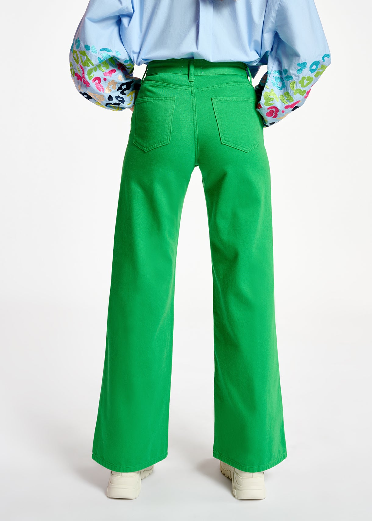 Green denim straight-leg jeans RE—SSENTIEL | Essentiel second hand