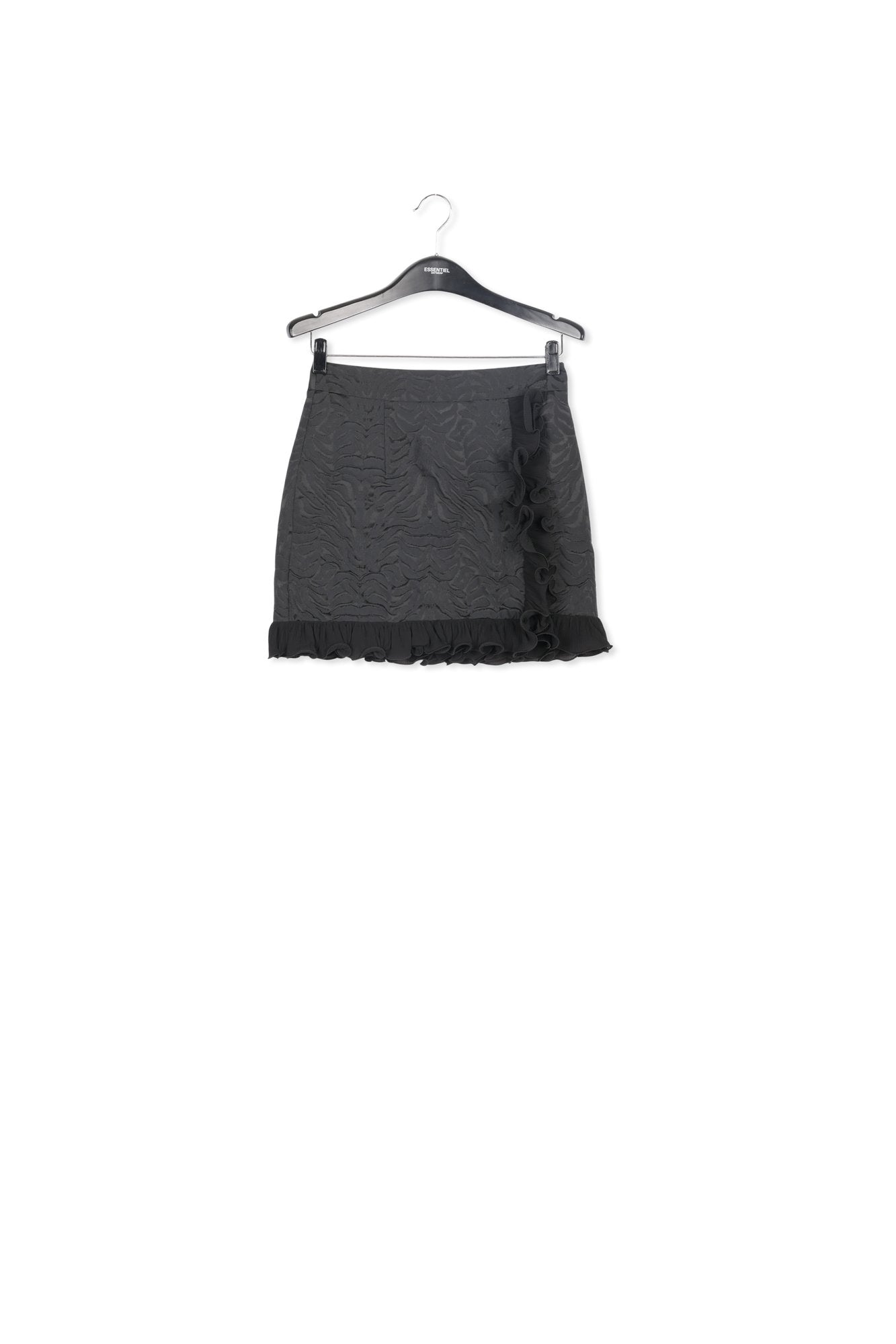 Black mini skirt with ruffle RE—SSENTIEL | Essentiel second hand