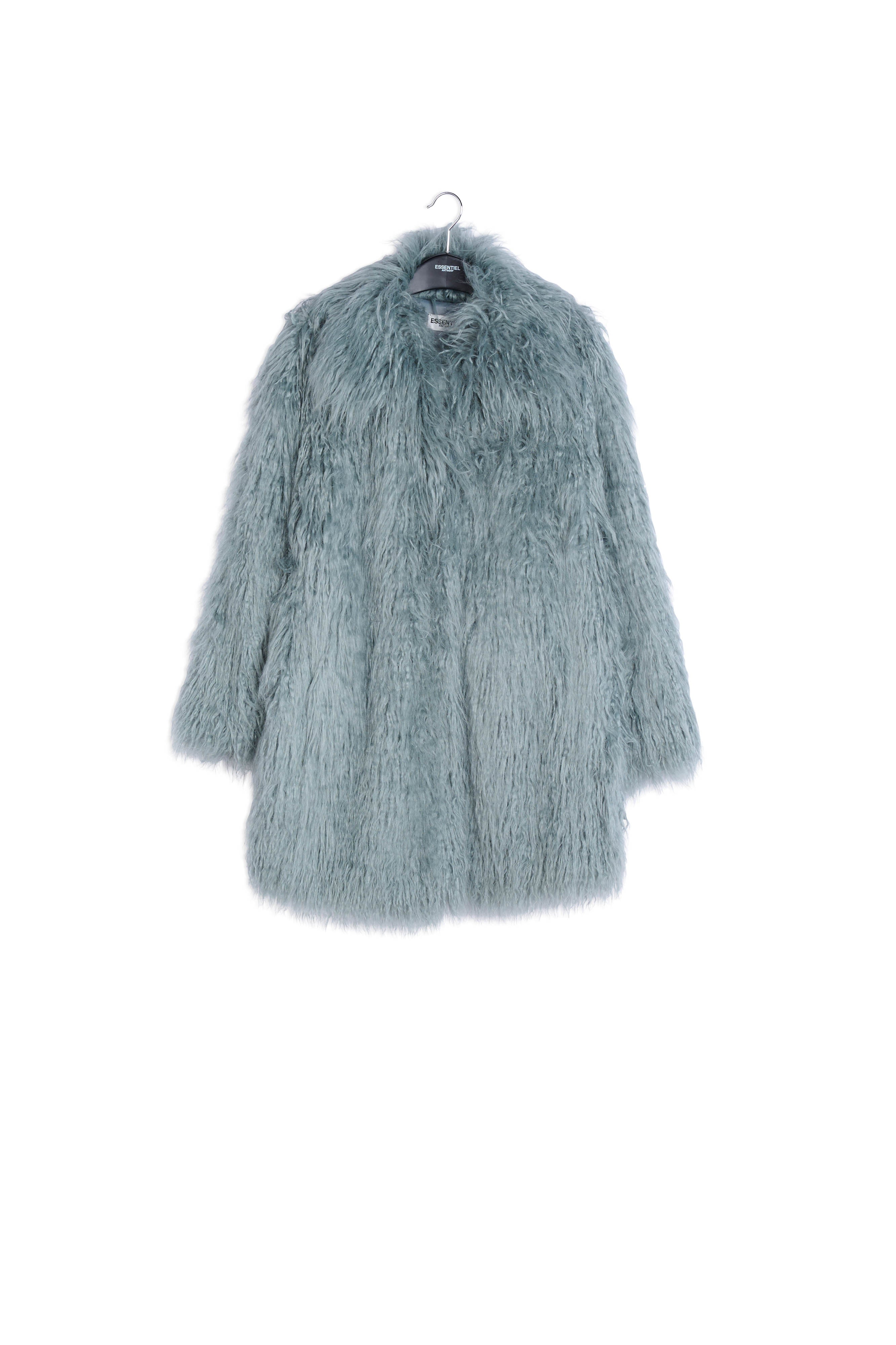 Light blue faux fur coat RE—SSENTIEL | Essentiel second hand