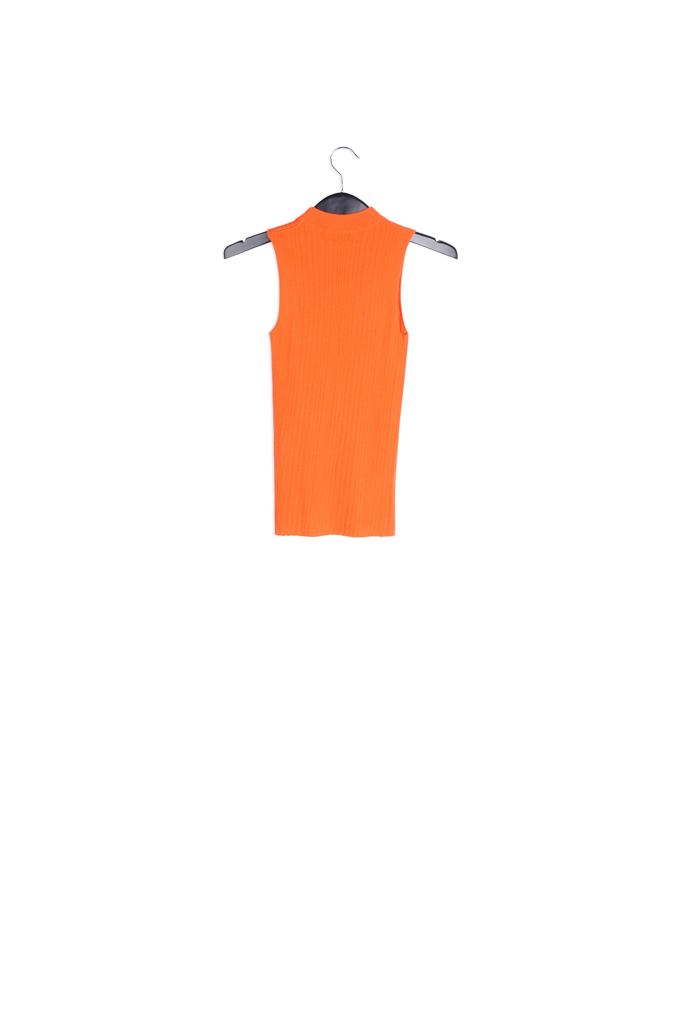 Orange ribbed-knit top RE—SSENTIEL | Essentiel second hand