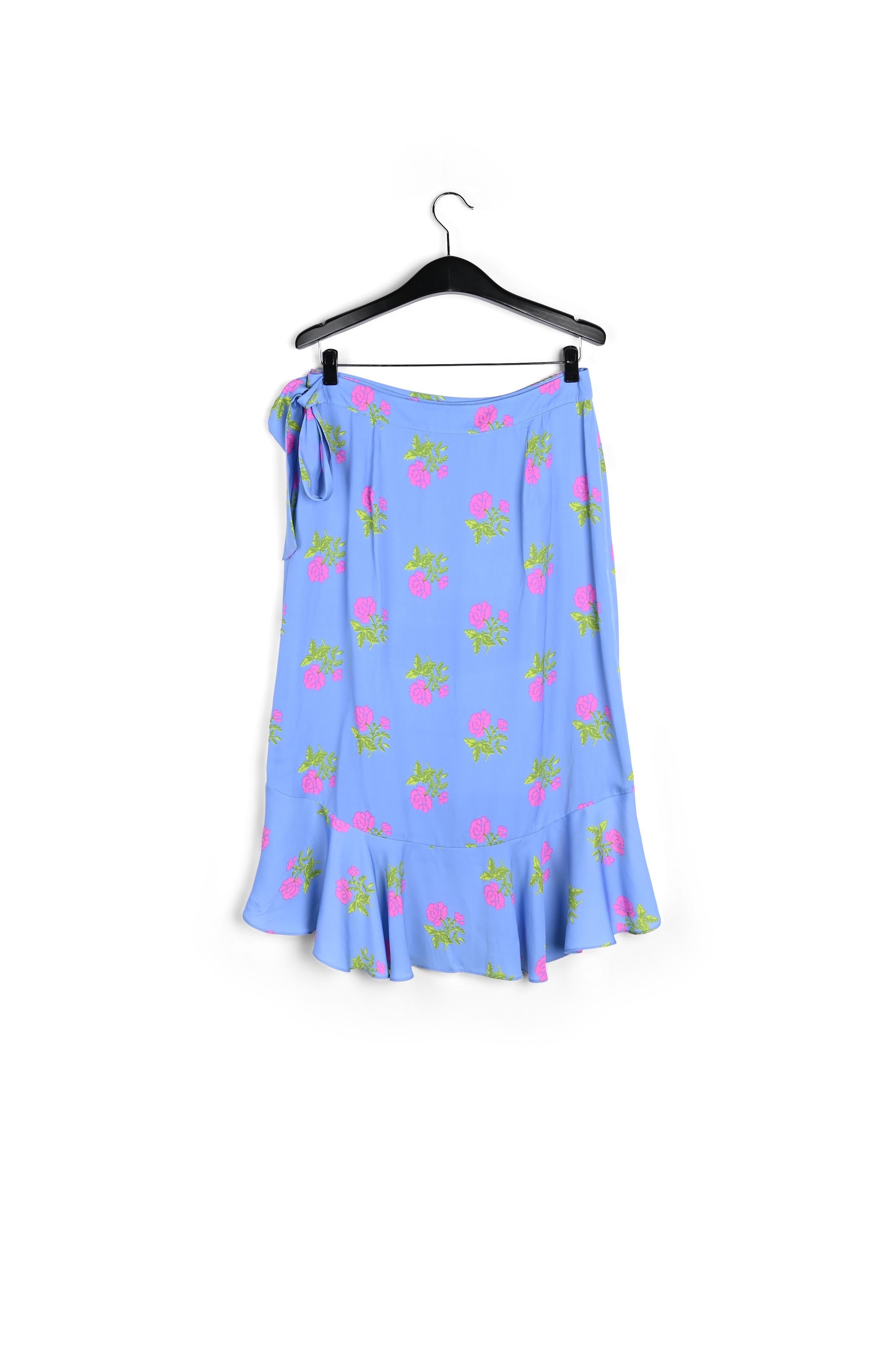 Blue floral print ruffled skirt RE—SSENTIEL | Essentiel second hand