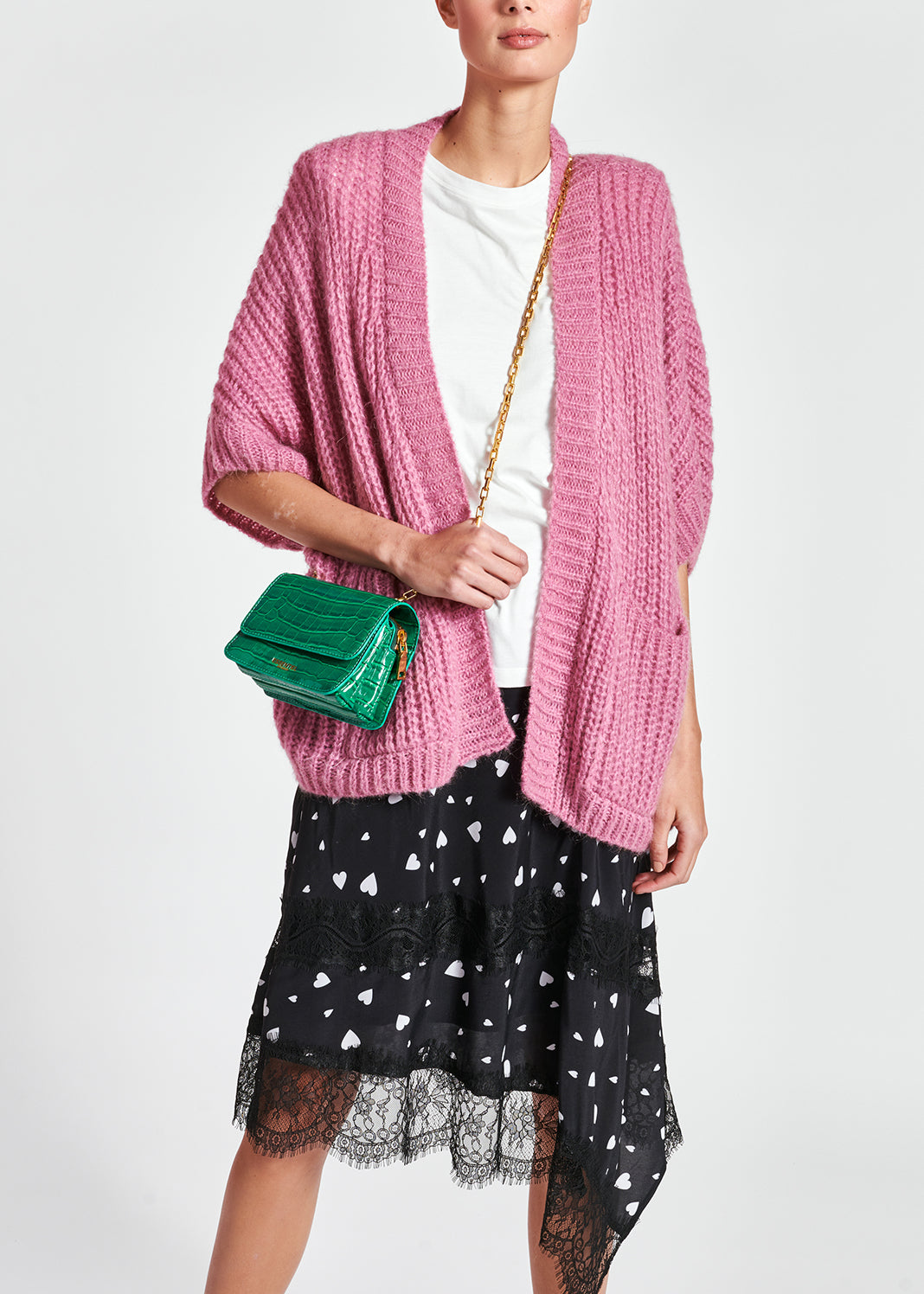 Cardigan rose en mohair mélangé RE—SSENTIEL | Essentiel second hand