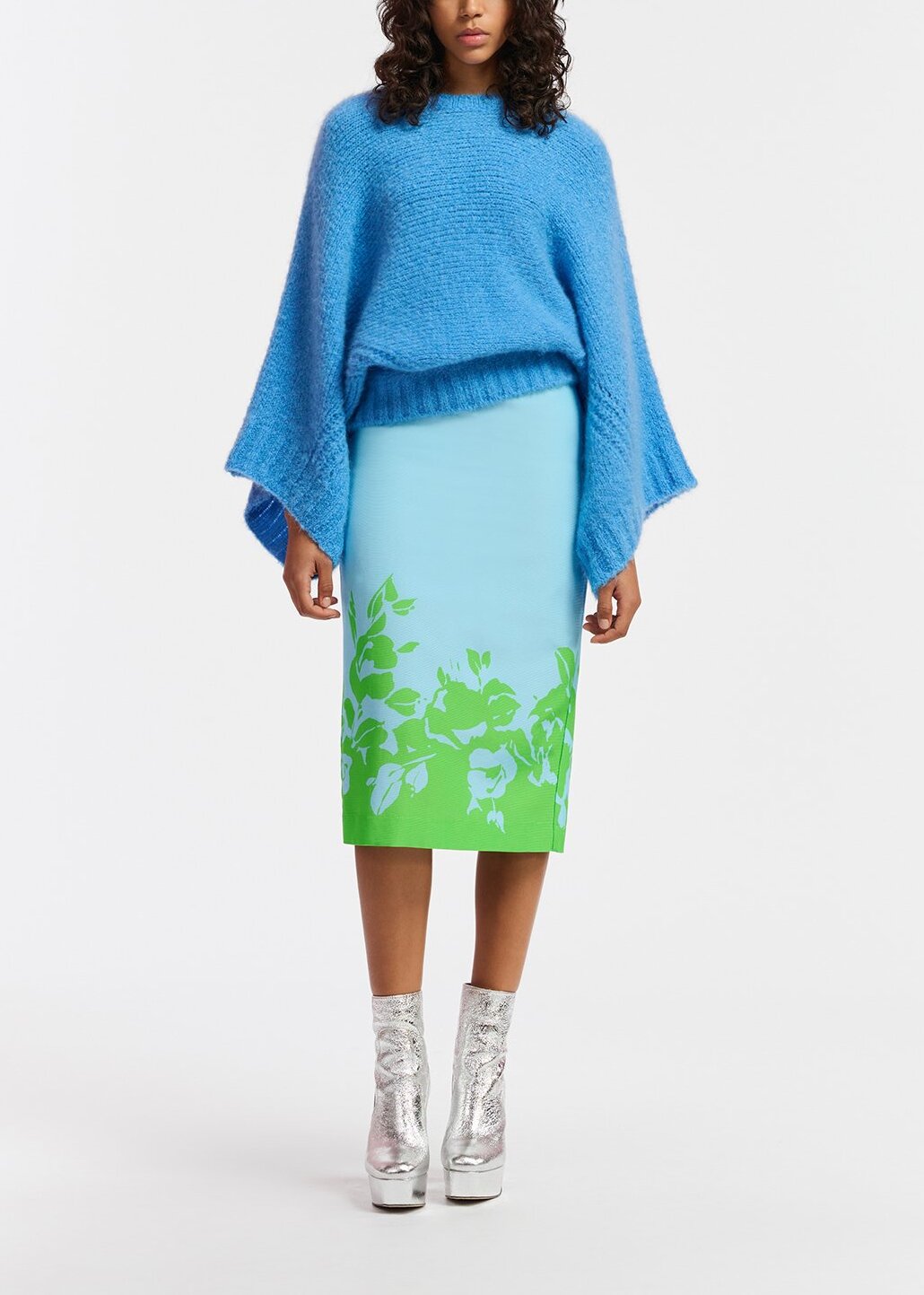 Blue knit sweater with cape effect RE—SSENTIEL | Essentiel second hand